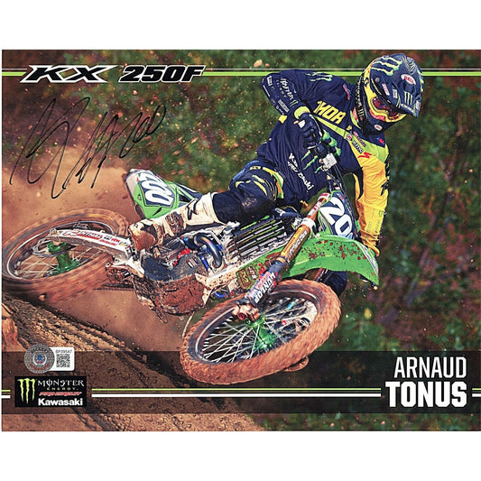 Supercross- Autographed- Arnaud Tonus Signed Motocross 8x10 Photo Beckett Authentic Auto COA Front