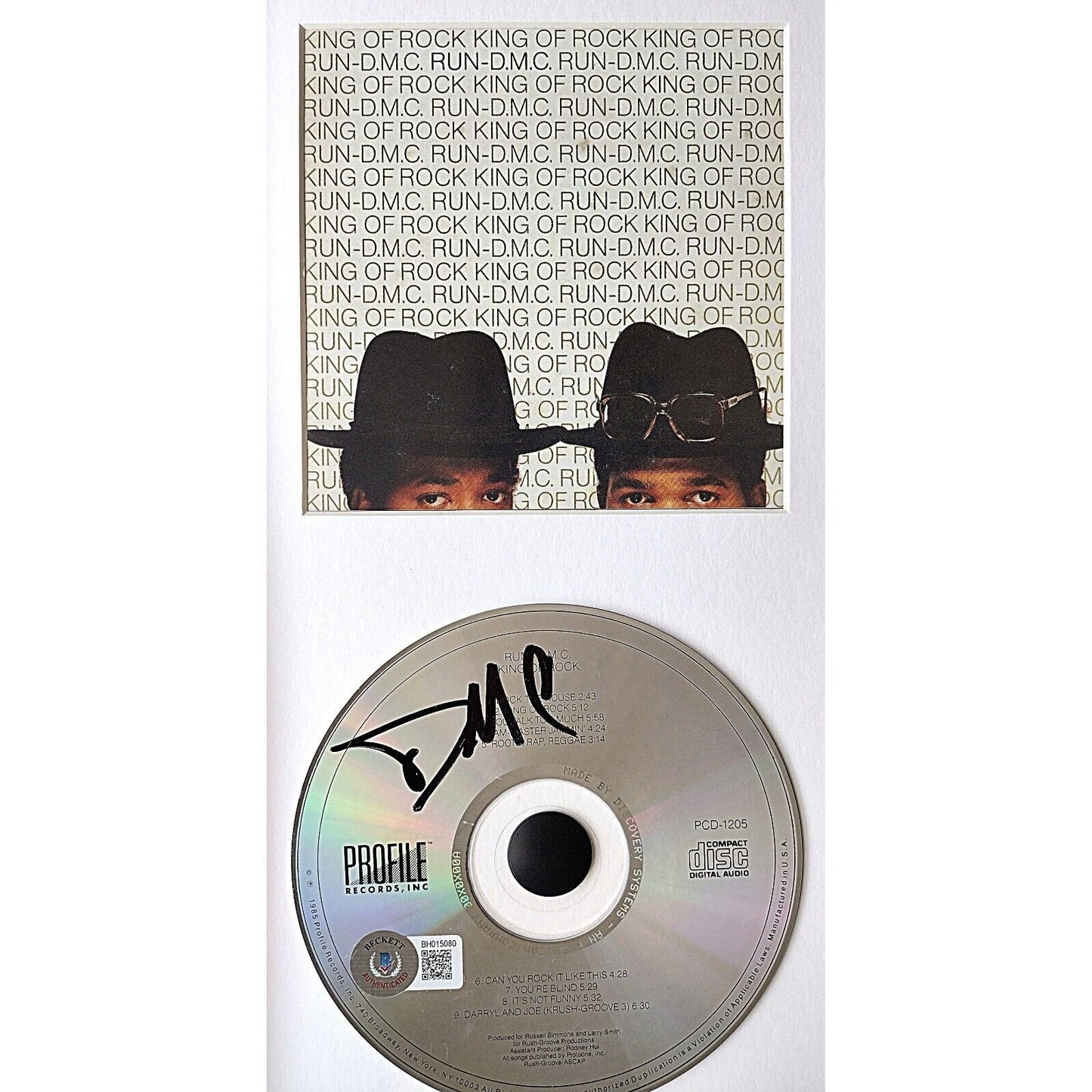 Music- Autographed- Darryl McDaniels of Run DMC Signed King of Rock CD Album Cover Framed Beckett Authentic Auto COA Disc and Booklet