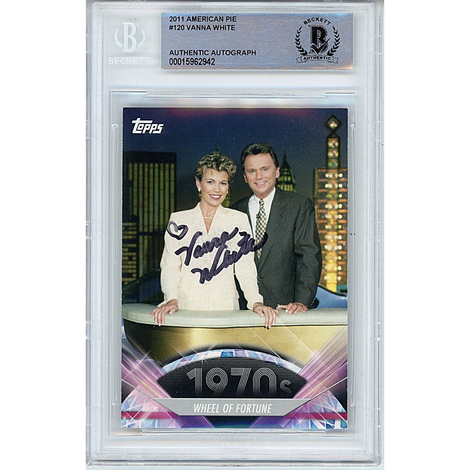 Vanna White autographed trading card – full view – Beckett COA
