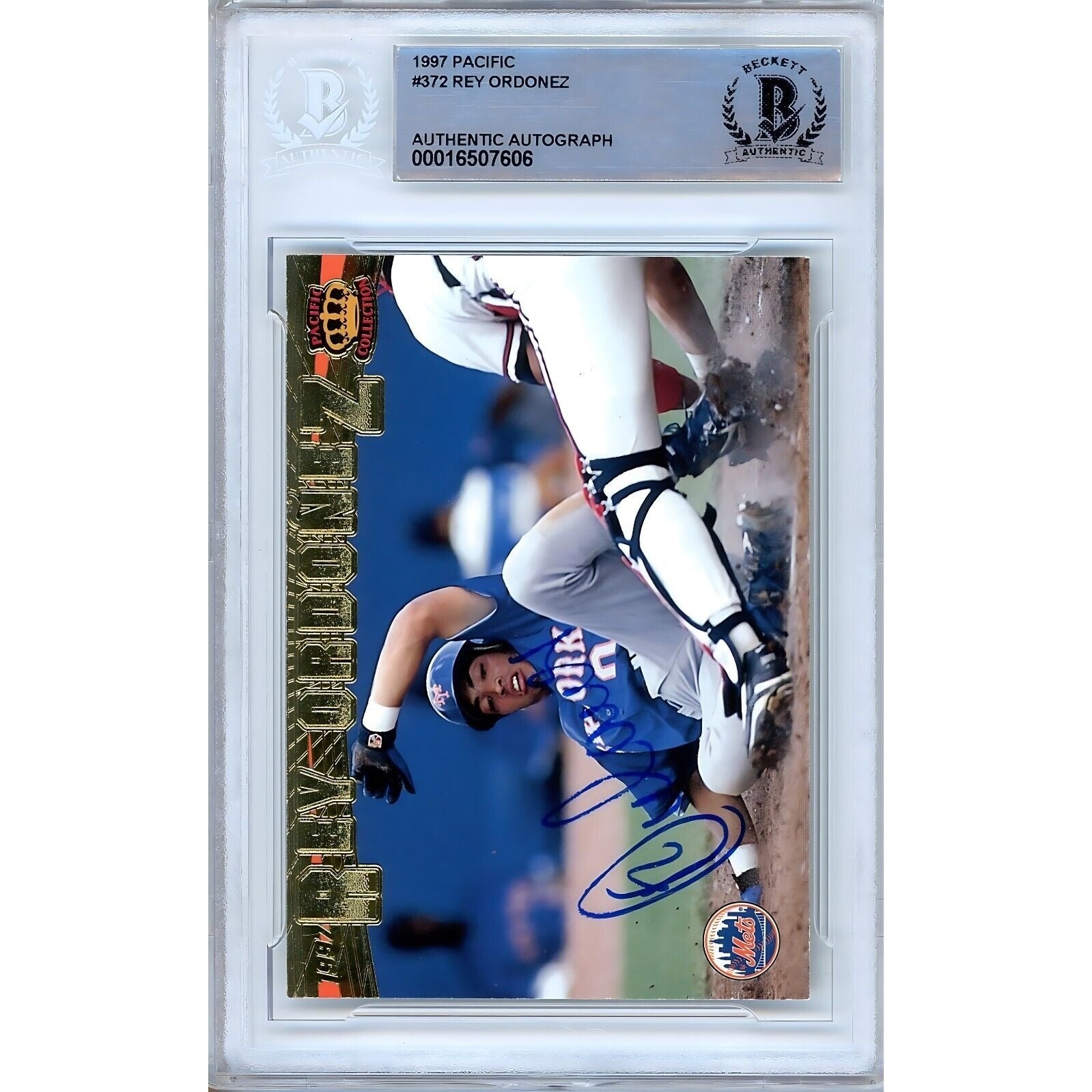 Rey Ordonez New York Mets Signed Trading Card Beckett BAS