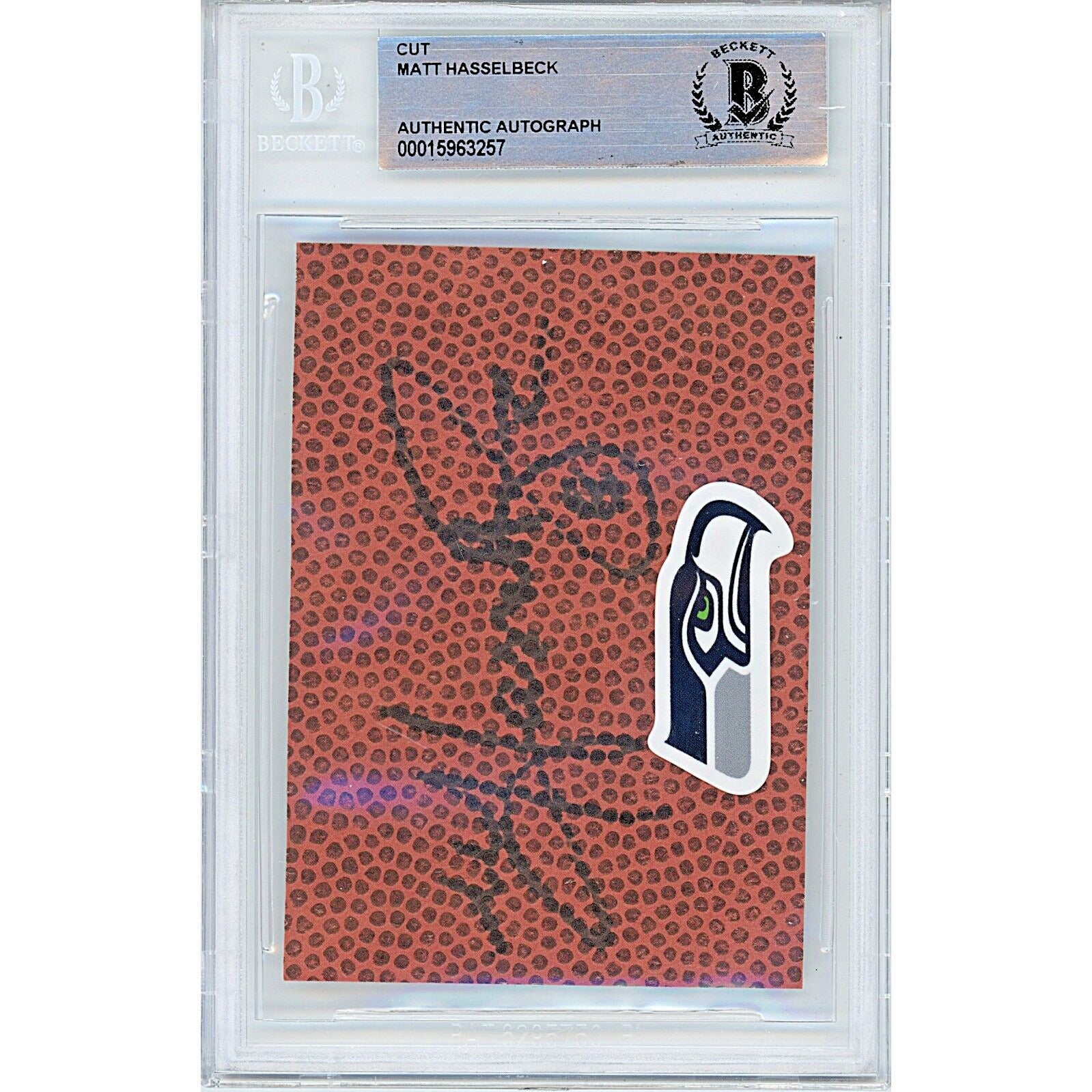 Matt Hasselbeck signed trading card – signature close-up – Beckett COA