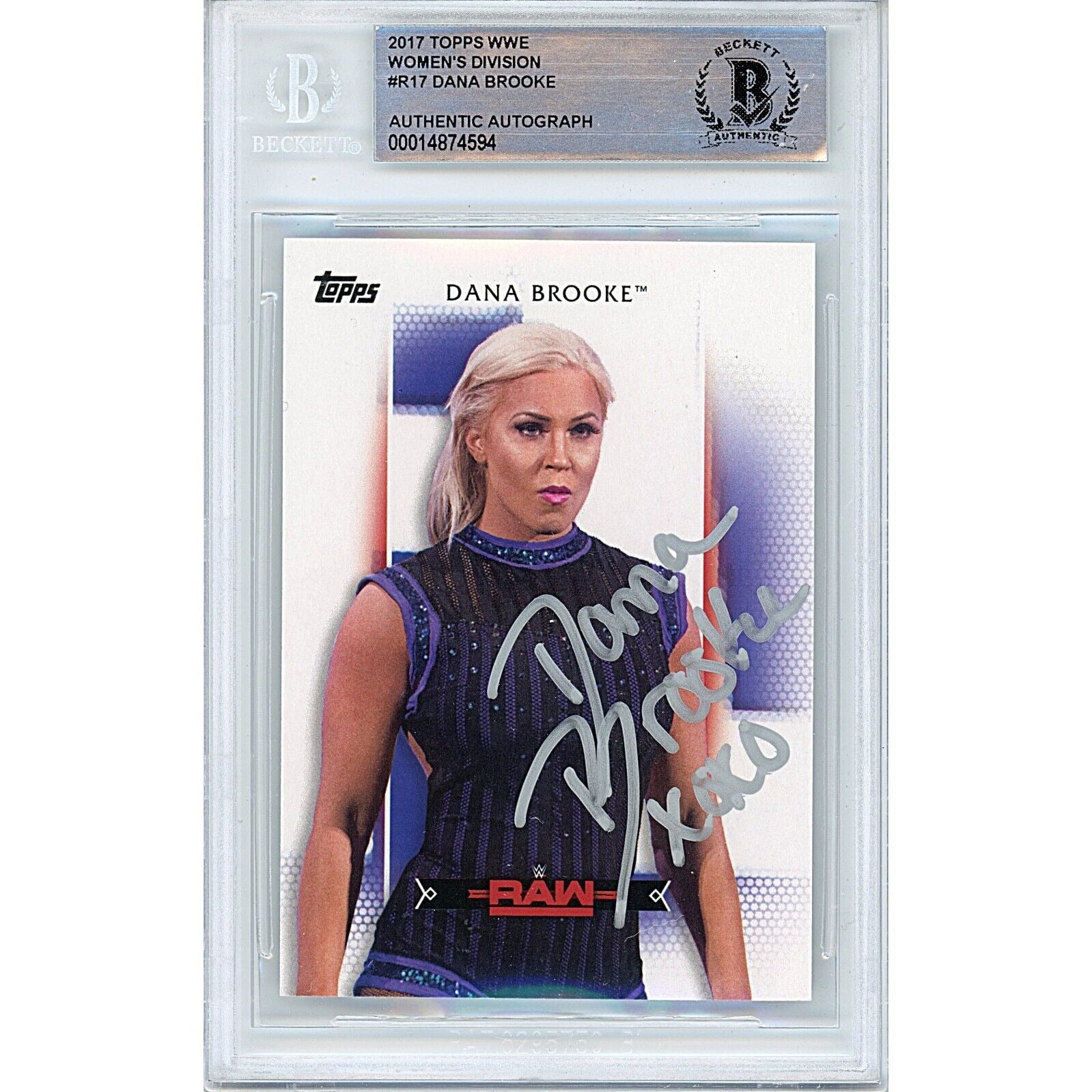 Dana Brooke Womens Division Autographed Trading Card Beckett BAS