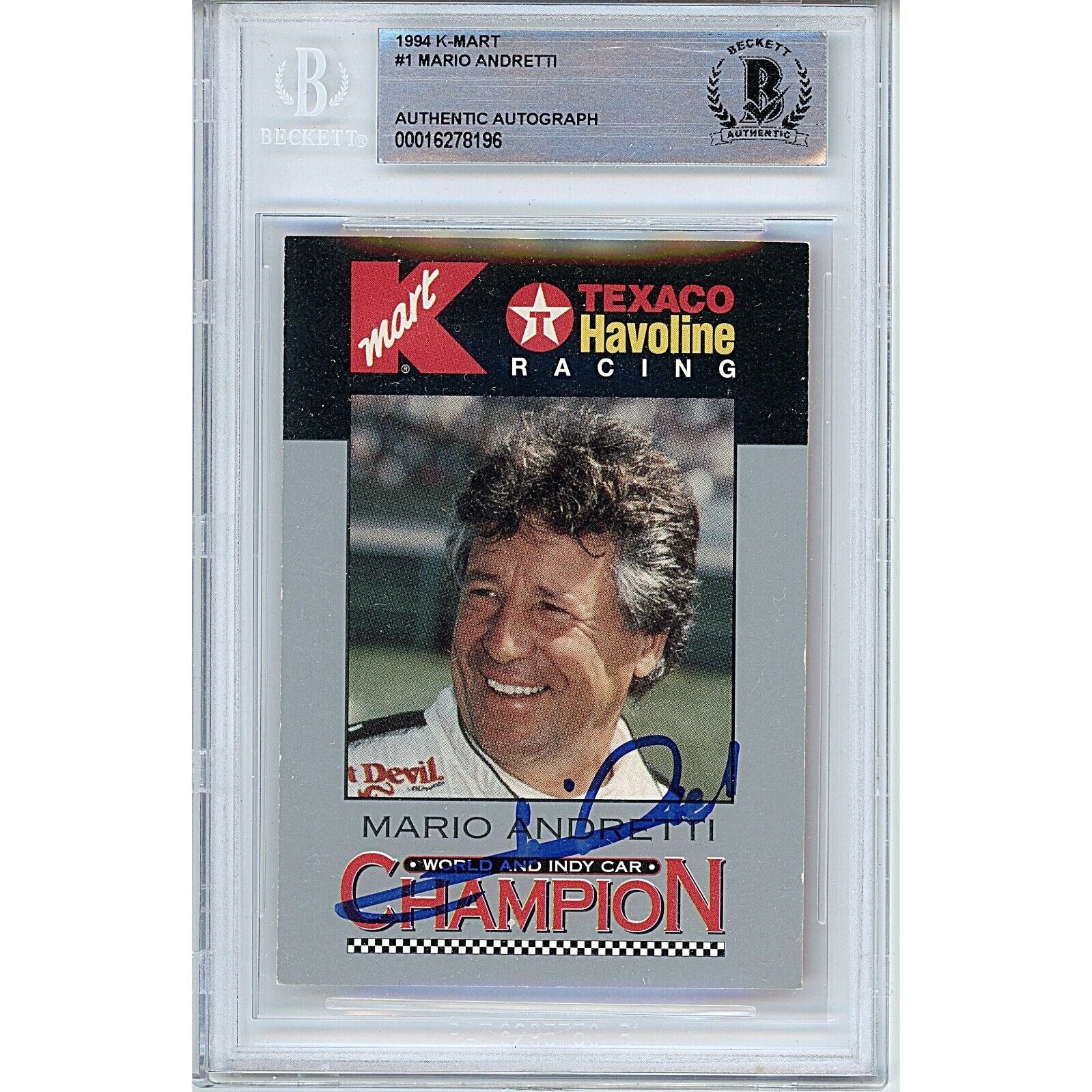 Mario Andretti Signed Autographed Trading Card Beckett BAS