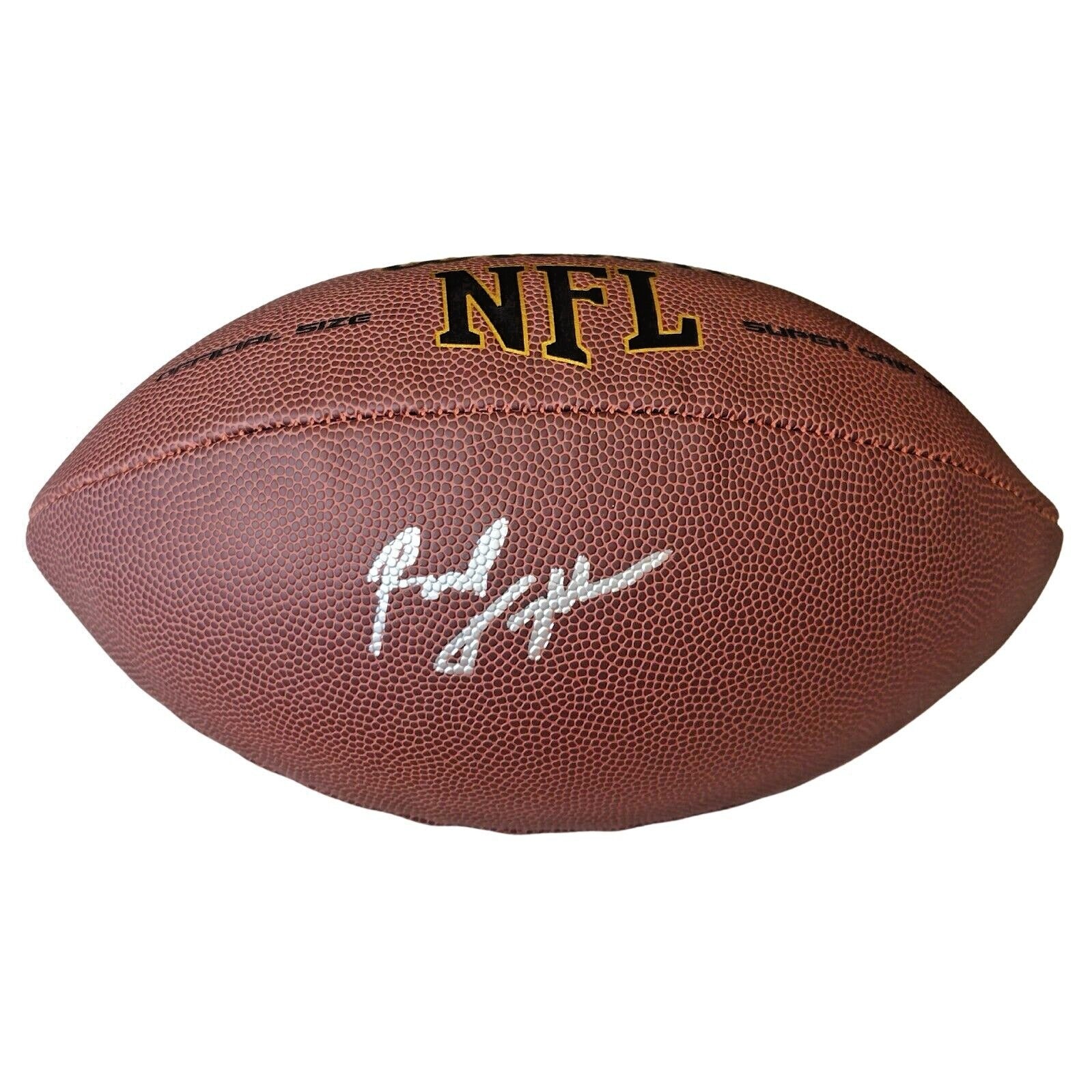 Footballs- Autographed- Paul Tagliabue NFL Commissioner Signed Wilson NFL Composite Super Grip Football Proof Photo Beckett COA 102