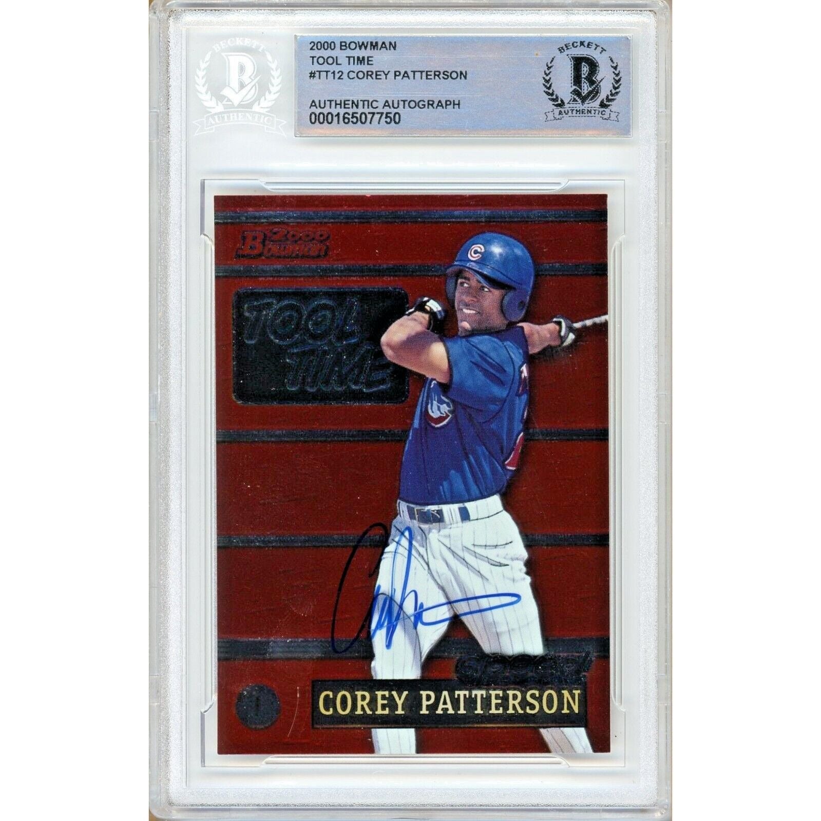 2000 Topps Corey Patterson Chicago Cubs Autographed Trading Card – Beckett BAS