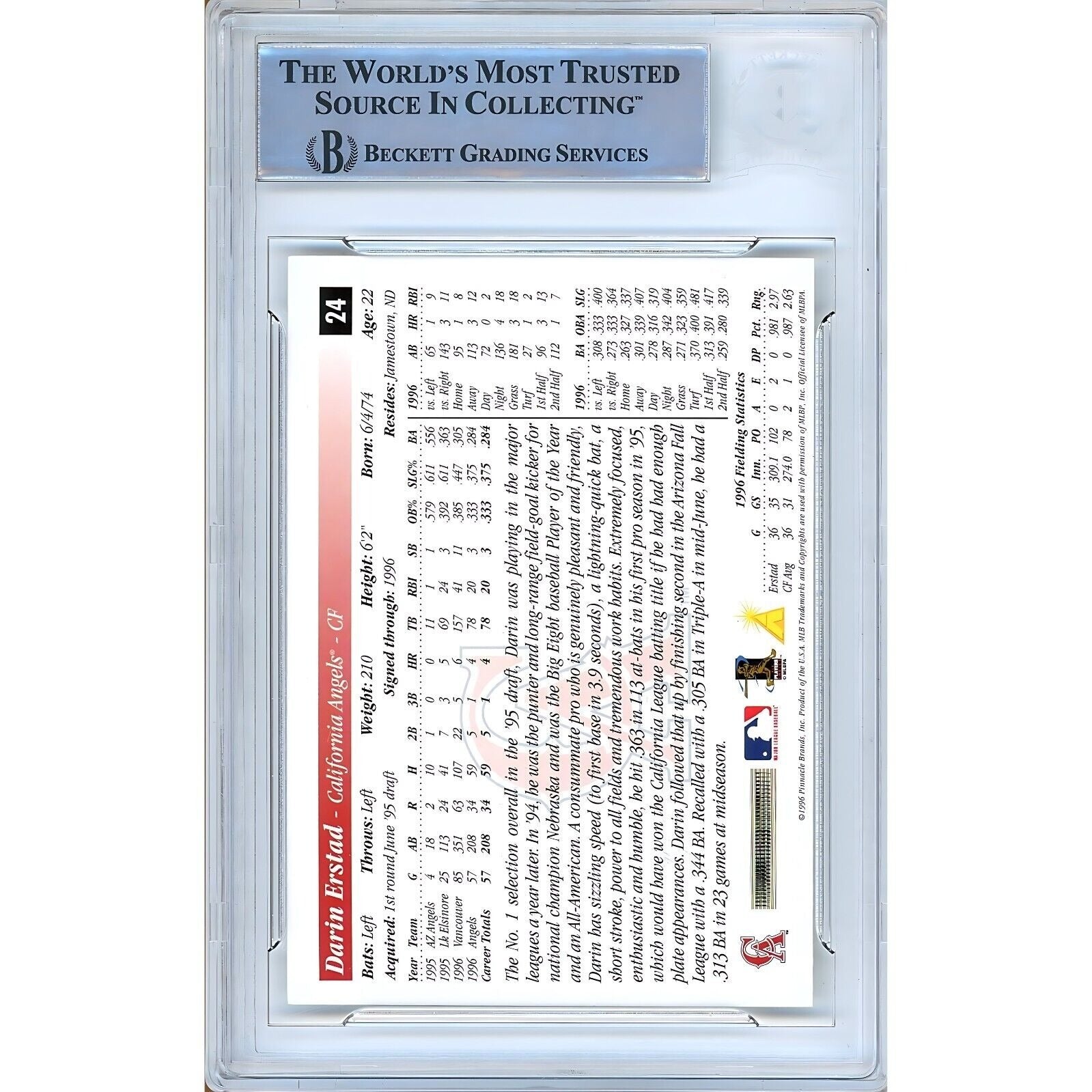Darin Erstad Autograph Trading Card Beckett BAS