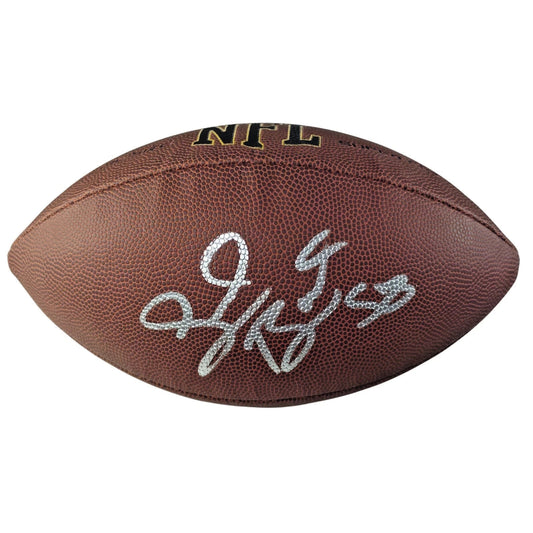 Shaquil Barrett autographed football – full view – Beckett COA