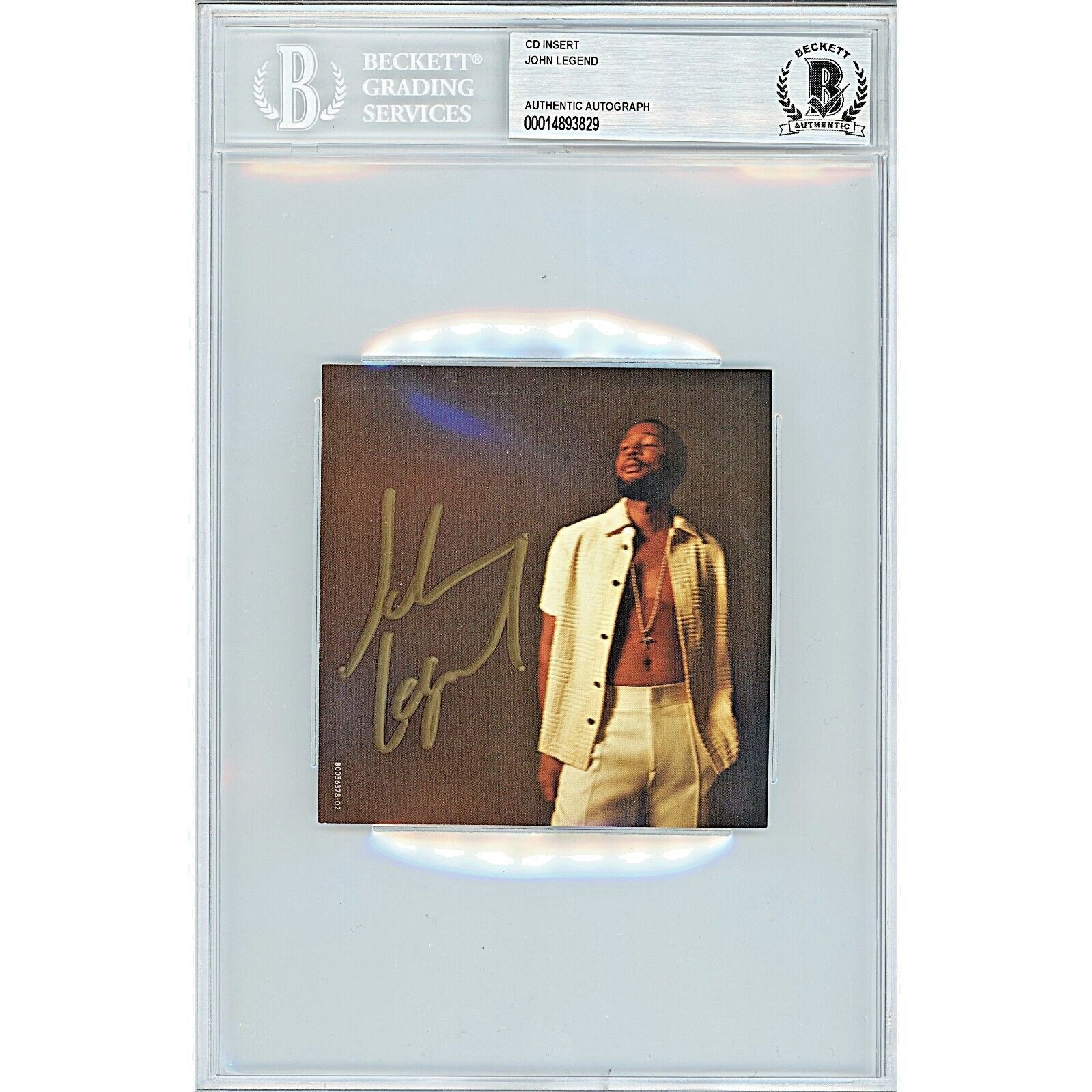 John Legend autographed trading card – full view – Beckett COA