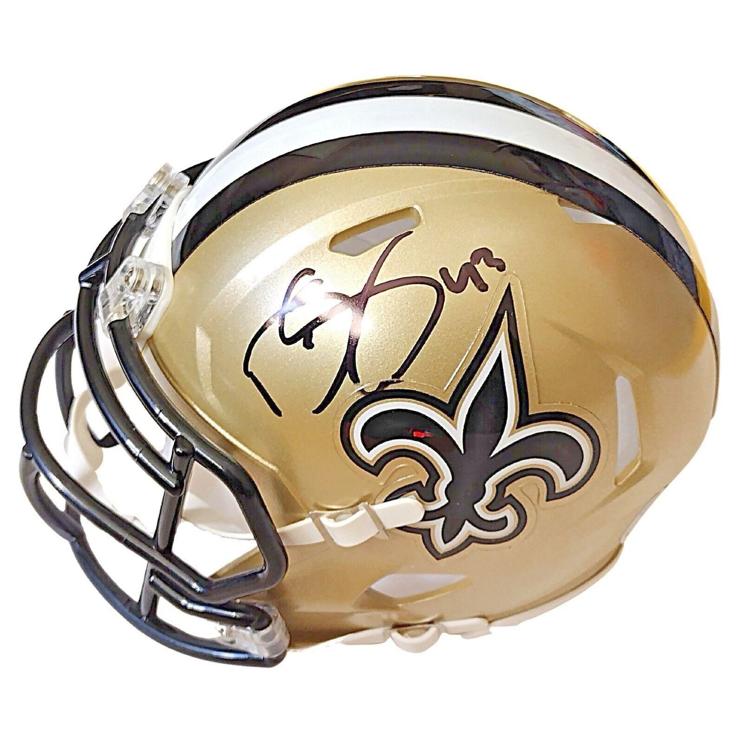 Footballs- Autographed- Darren Sproles Signed New Orleans Saints Mini Football Helmet Beckett Authentic Auto COA, Proof 103