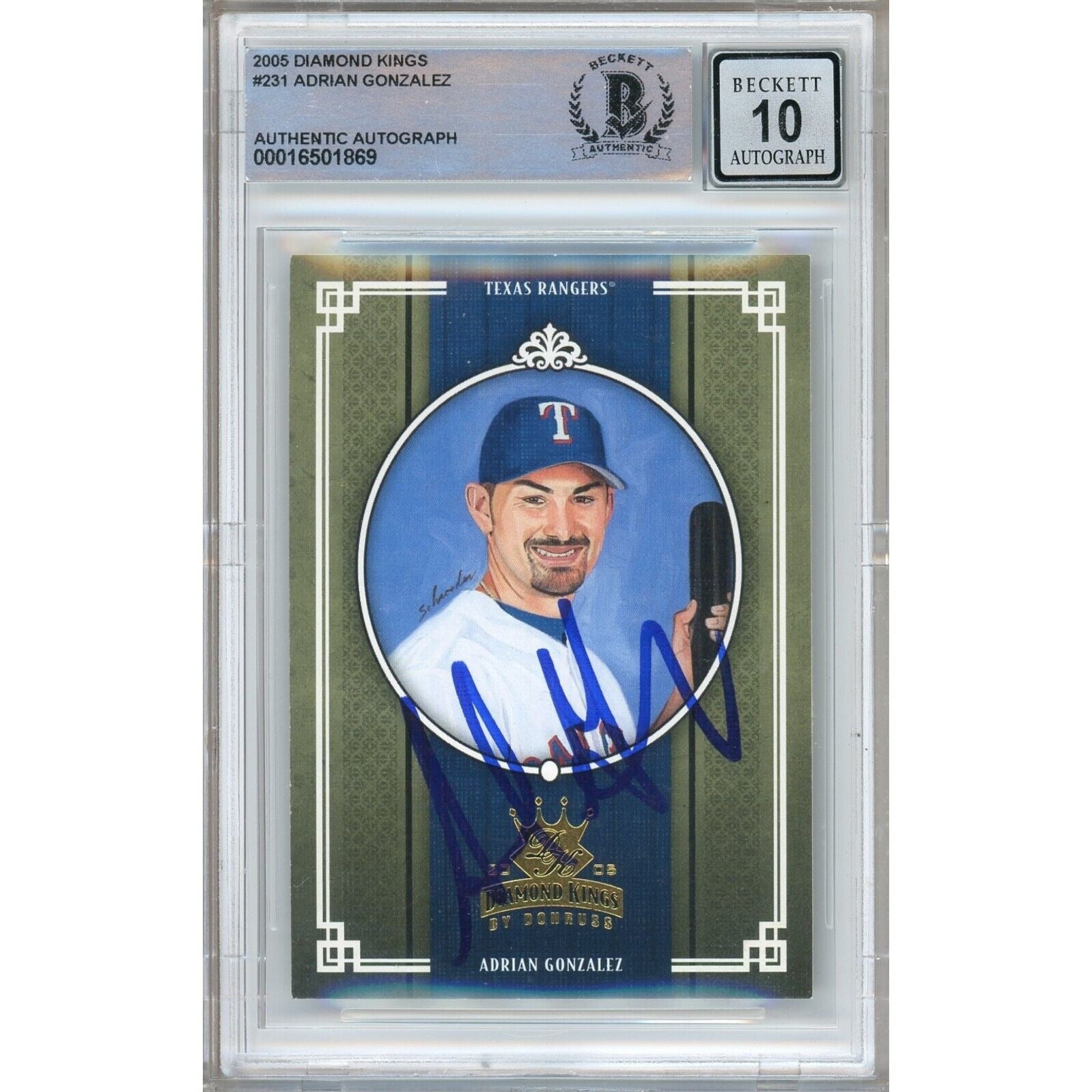 Adrian Gonzalez Donruss Diamond Kings Autographed Trading Card Beckett BGS