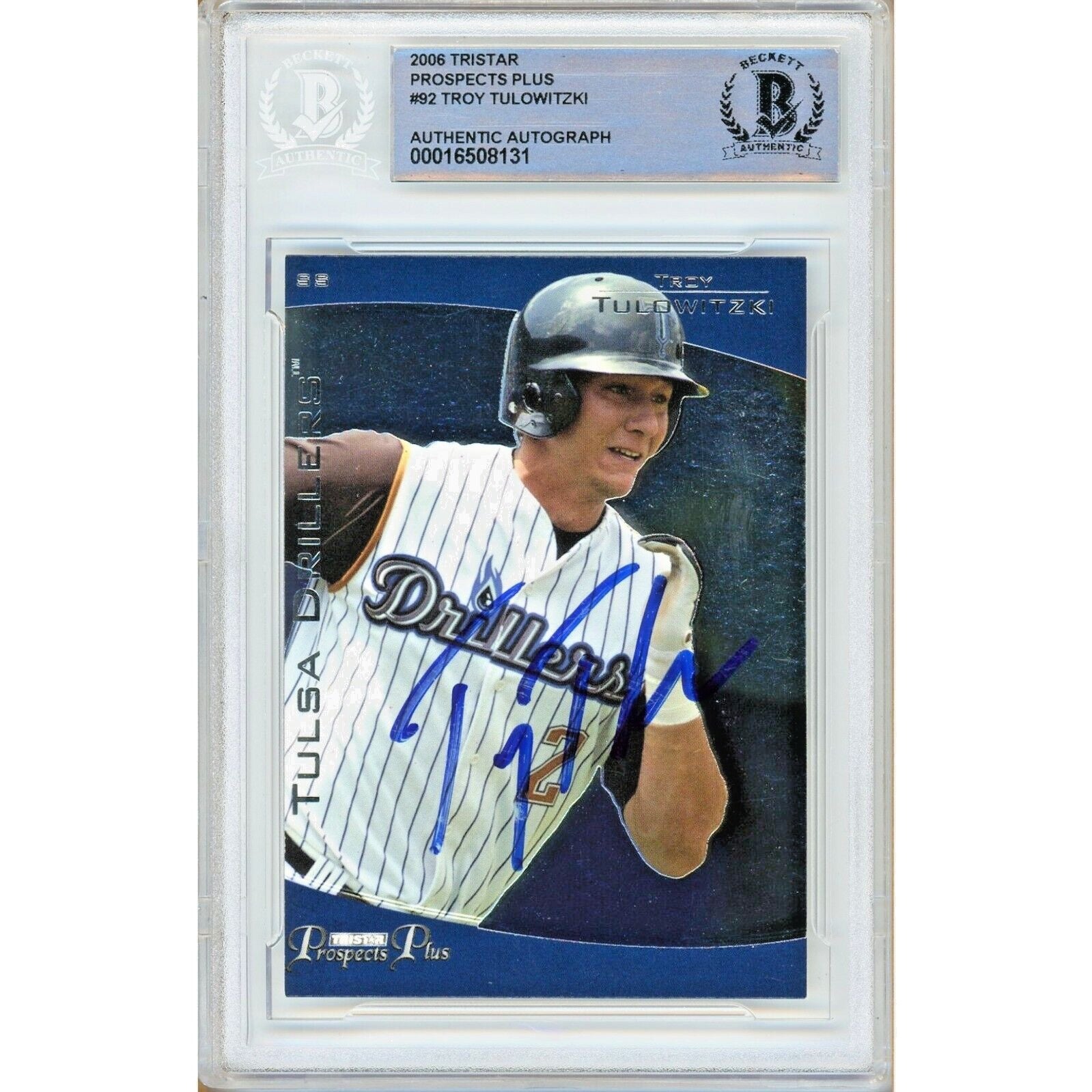 Troy Tulowitzki Colorado Rockies autographed trading card – full view – Beckett COA