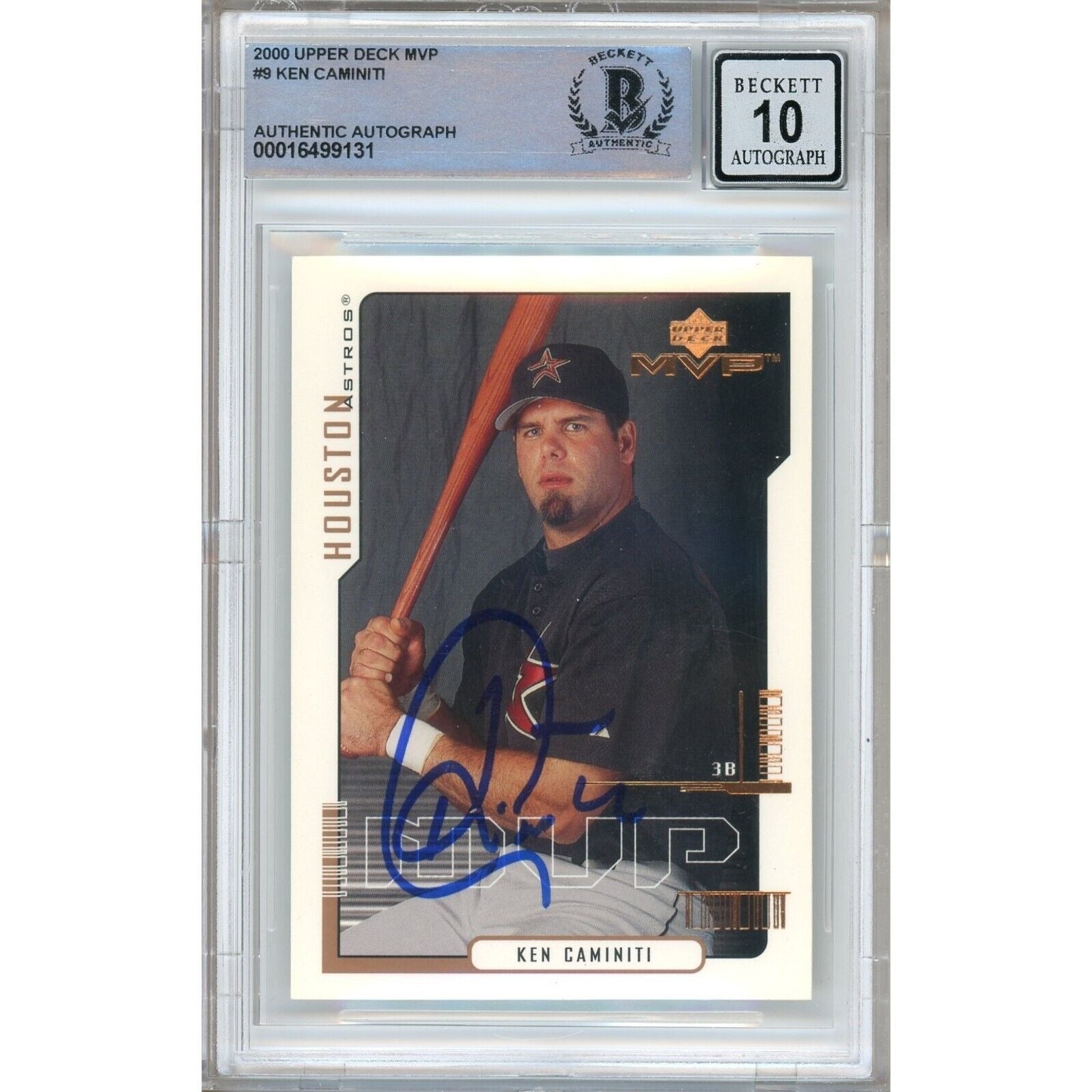 Ken Caminiti Houston Astros autographed trading card – full view – Beckett COA