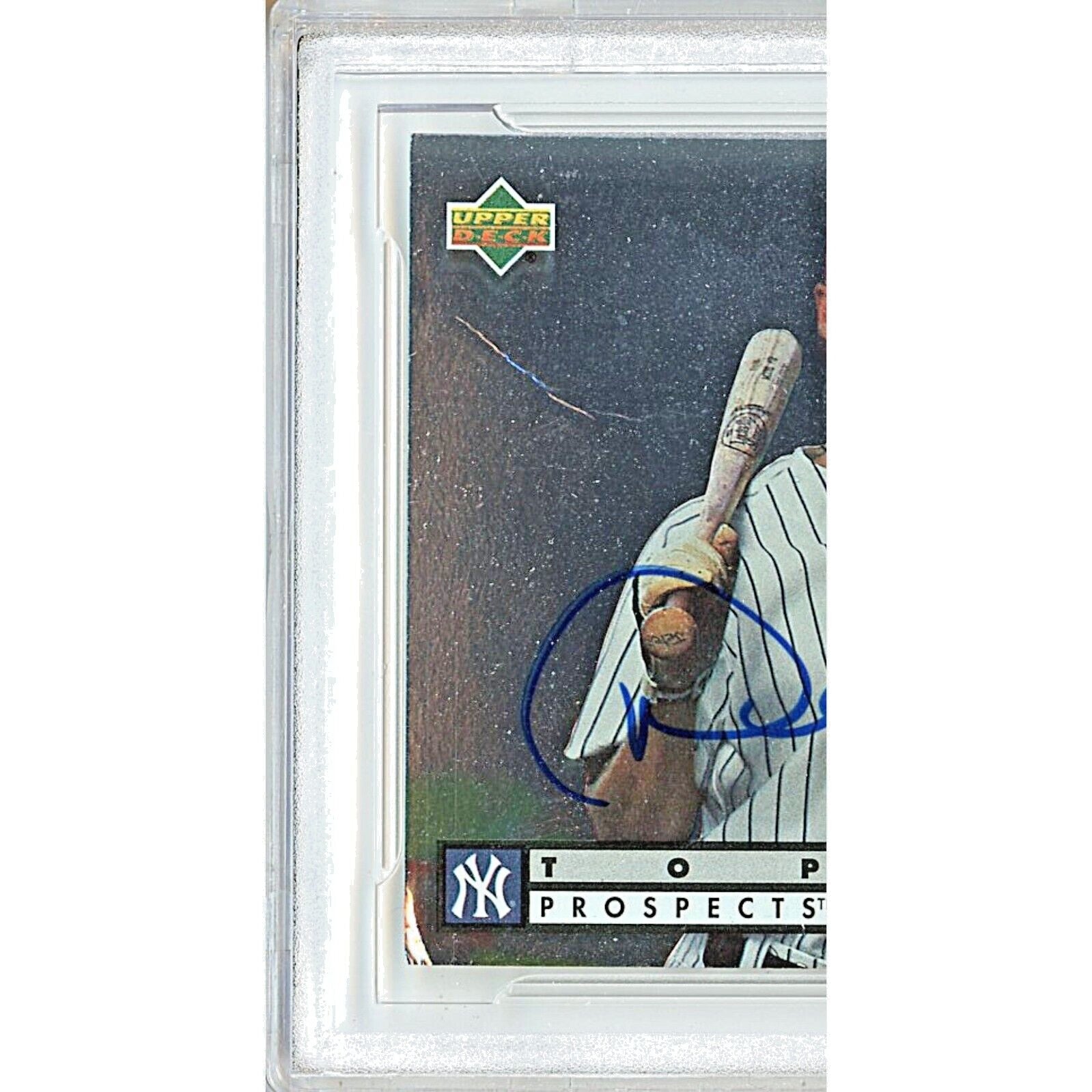 Baseballs- Autographed- Derek Jeter New York Yankees Signed 1994 Upper Deck Baseball Card Beckett Authenticated Auto Slab Zoom