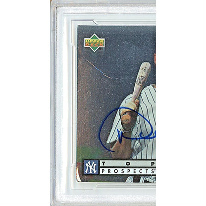 Baseballs- Autographed- Derek Jeter New York Yankees Signed 1994 Upper Deck Baseball Card Beckett Authenticated Auto Slab Zoom