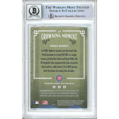 Baseballs- Autographed- Aramis Ramirez Chicago Cubs Signed 2005 Donruss Diamond Kings Baseball Card Beckett Authentic BGS Auto-10 Graded Slab Back