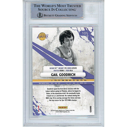 Basketballs- Autographed- Gail Goodrich Los Angeles Lakers Signed 2010-11 Panini Rookies and Stars Basketball Card Beckett Authentic Auto Slab Back