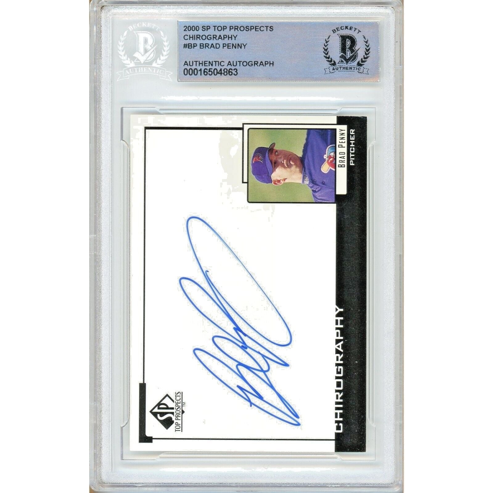 Brad Penny Top Prospects Chirography Signed Trading Card Beckett BAS