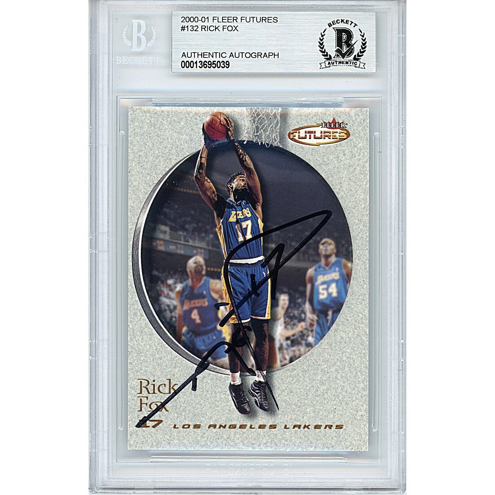 Rick Fox Los Angeles Lakers autographed trading card – full view – Beckett COA