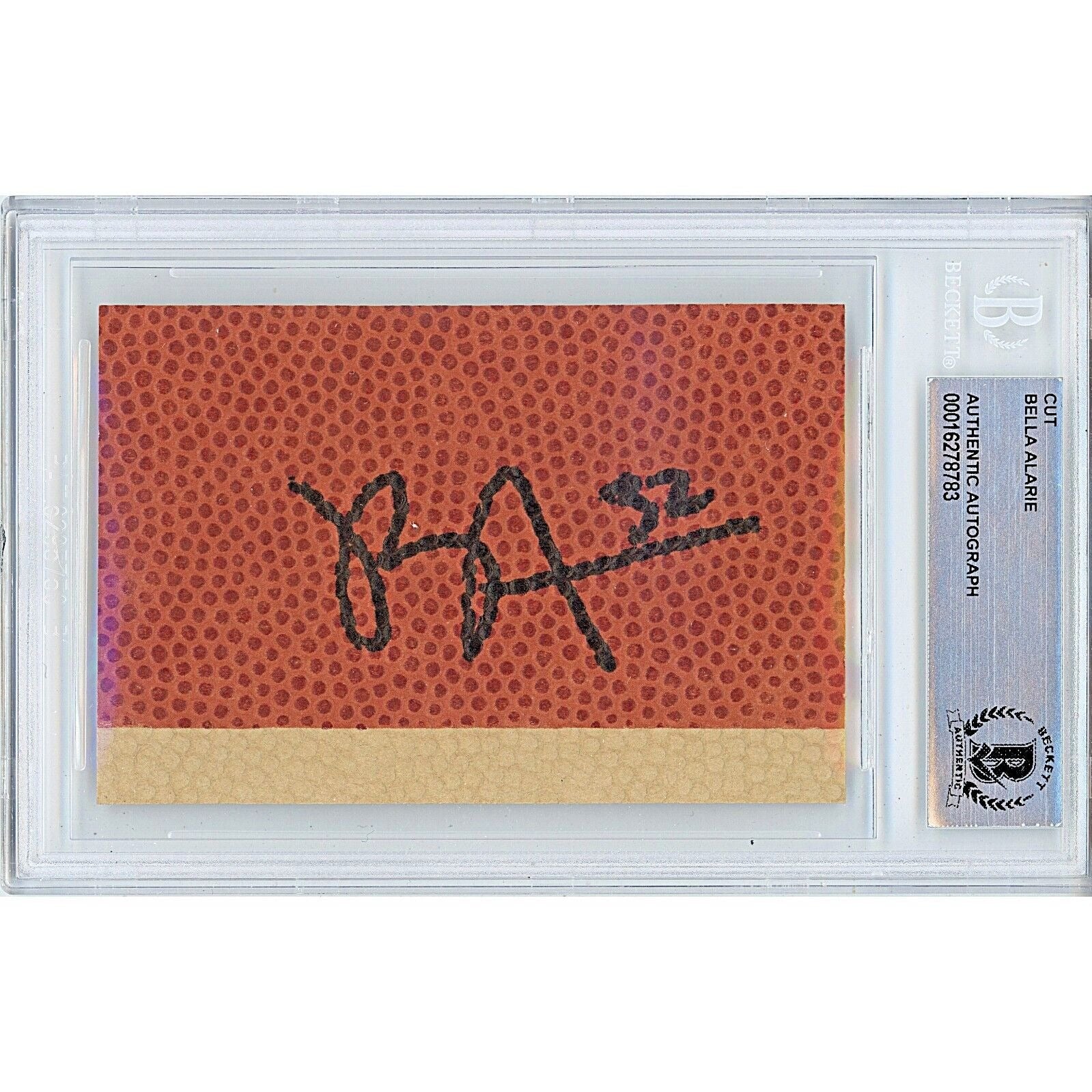 Basketballs- Autographed- Bella Alarie Dallas Wings Signed Basketball Cut Beckett Authentic Auto Slab Front