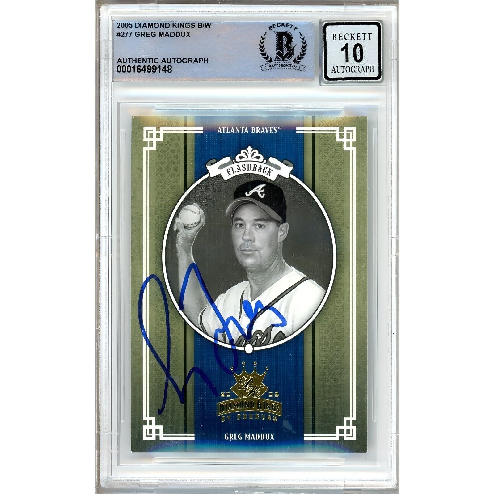 2005 Donruss #277 Greg Maddux Atlanta Braves Autographed Trading Card – Beckett BAS