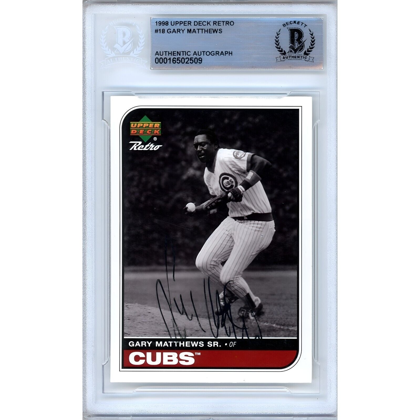 1998 Upper Deck #18 Cubs Autographed Trading Card – Beckett BAS