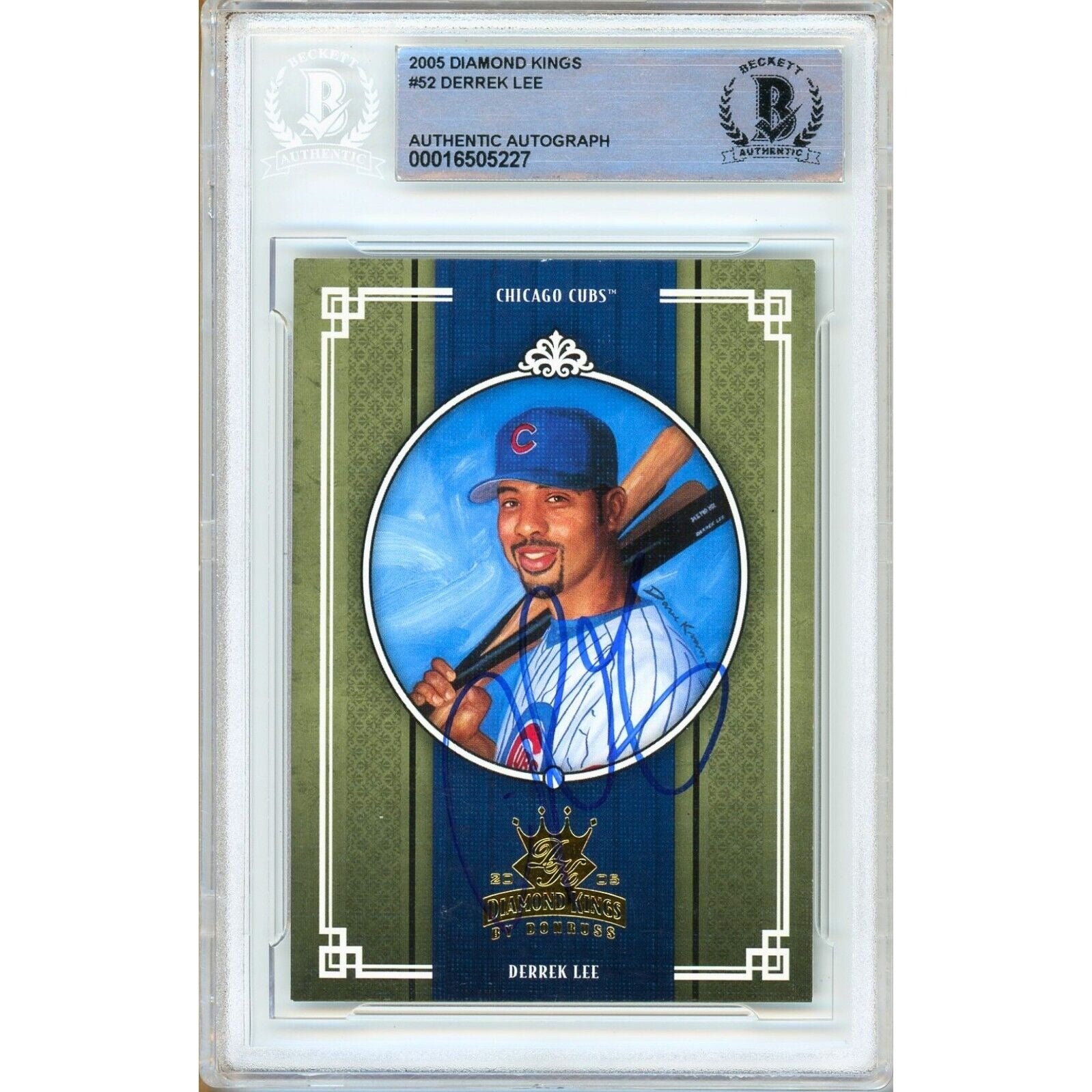 2005 Donruss #00016505227 Derrek Lee Chicago Cubs Autographed Trading Card – Beckett BAS