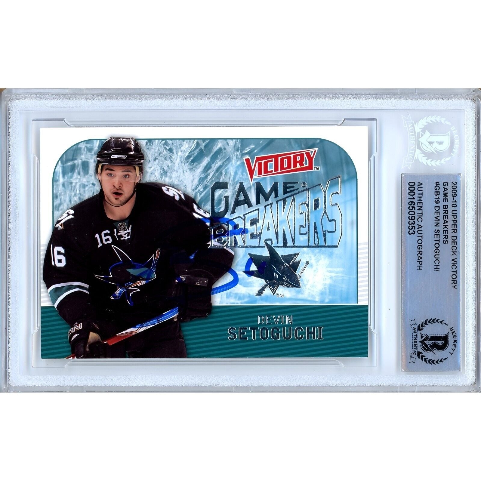 2009 Upper Deck #00016509353 Sharks Autographed Trading Card – Beckett BAS