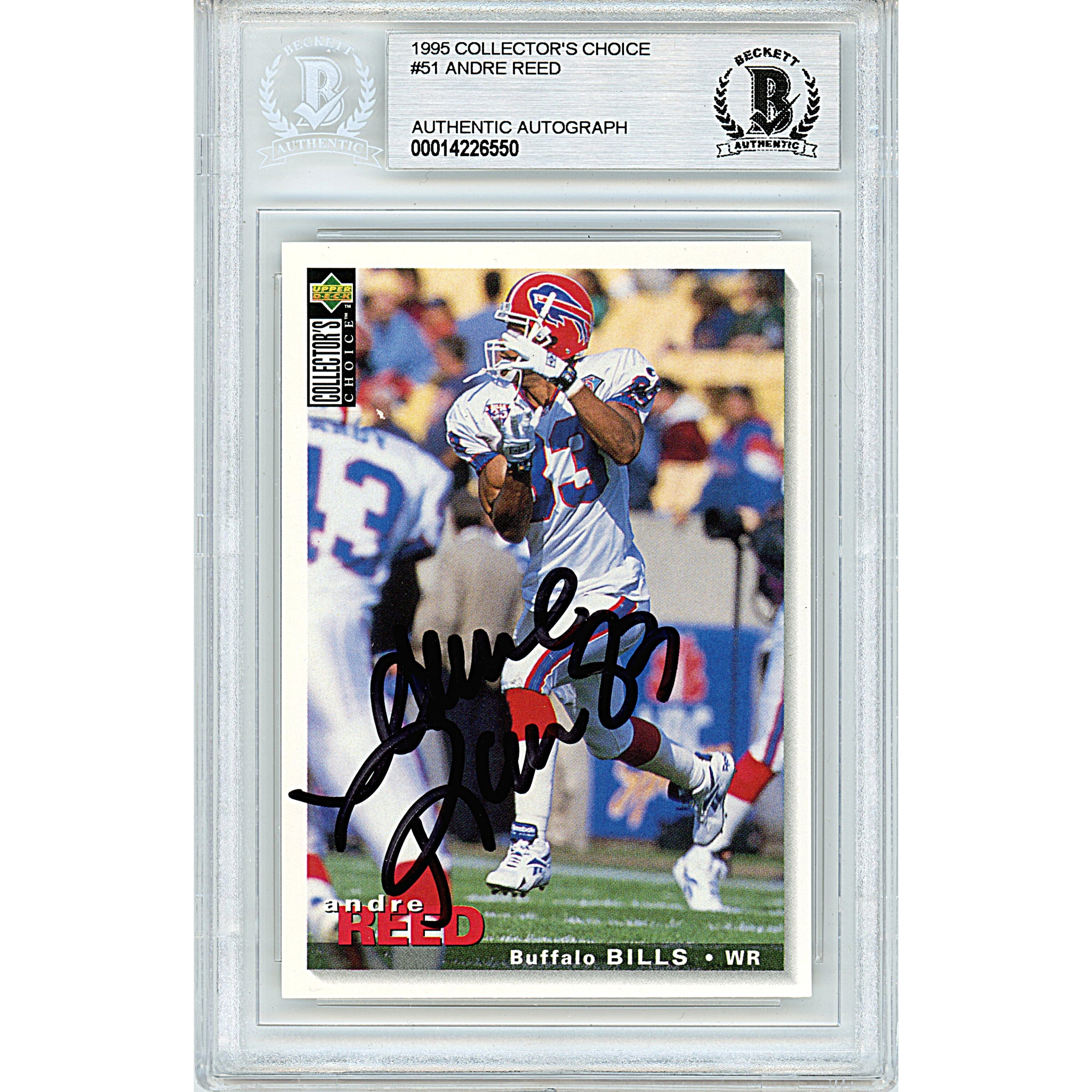 Andre Reed Collectors Choice Autographed Trading Card Beckett BGS