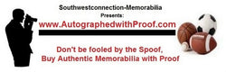 www.Autographedwithproof.com - 100% Authenticated Autographed Sports and Entertainment Autographed Collectibles