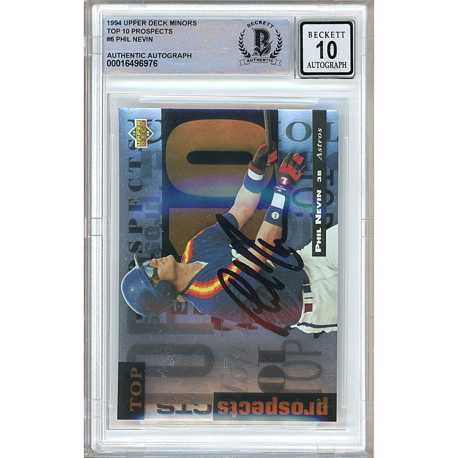 Phil Nevin Houston Astros signed trading card – signature close-up – Beckett COA