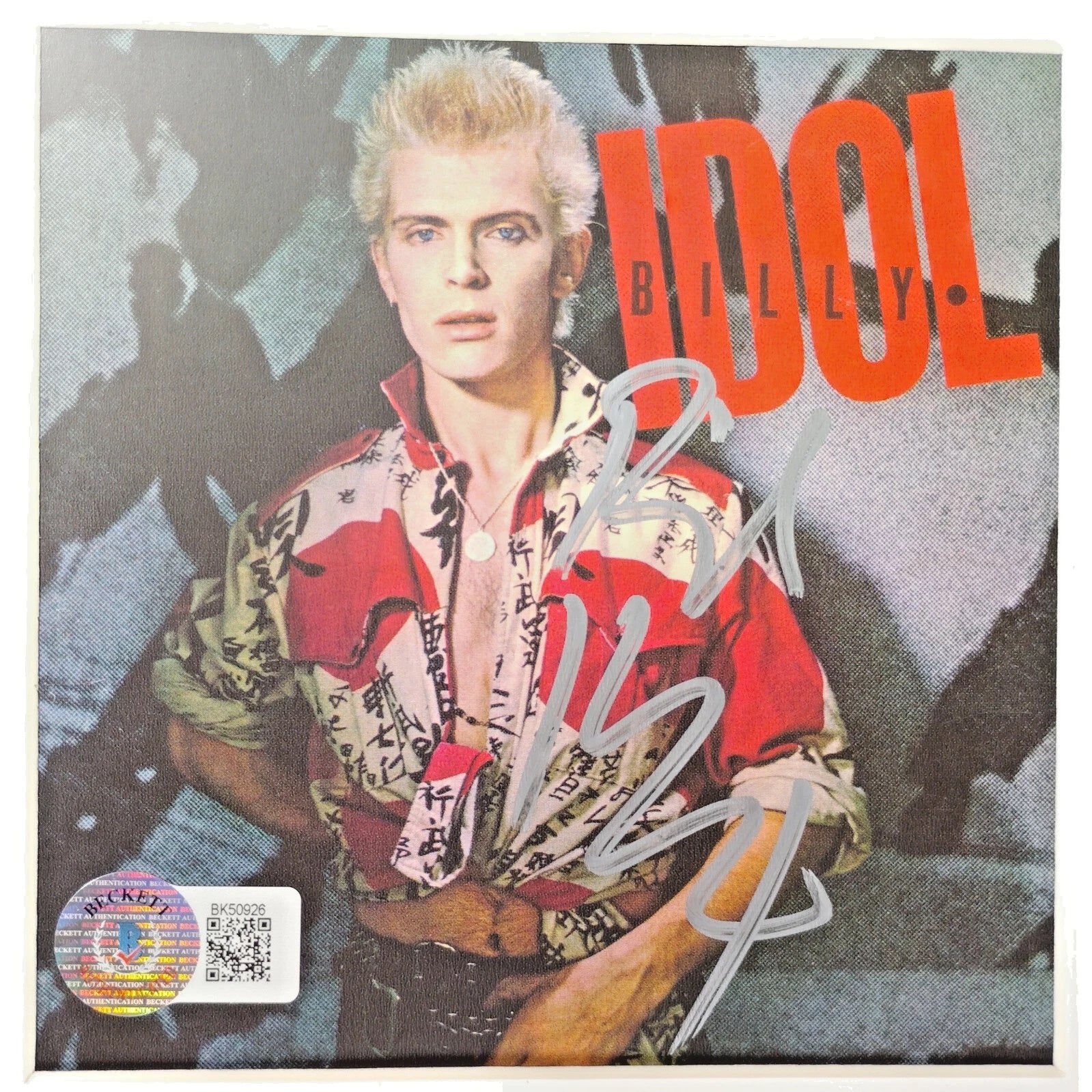 Billy Idol signed photo – signature close-up – Beckett COA