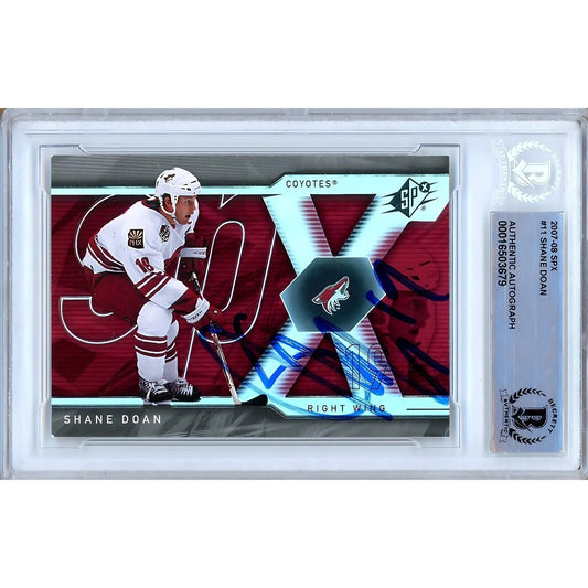 Hockey- Autographed- Shane Doan Arizona Coyotes Signed 2007-08 Upper Deck SPx Trading Card Beckett Authentic Auto Slab Front