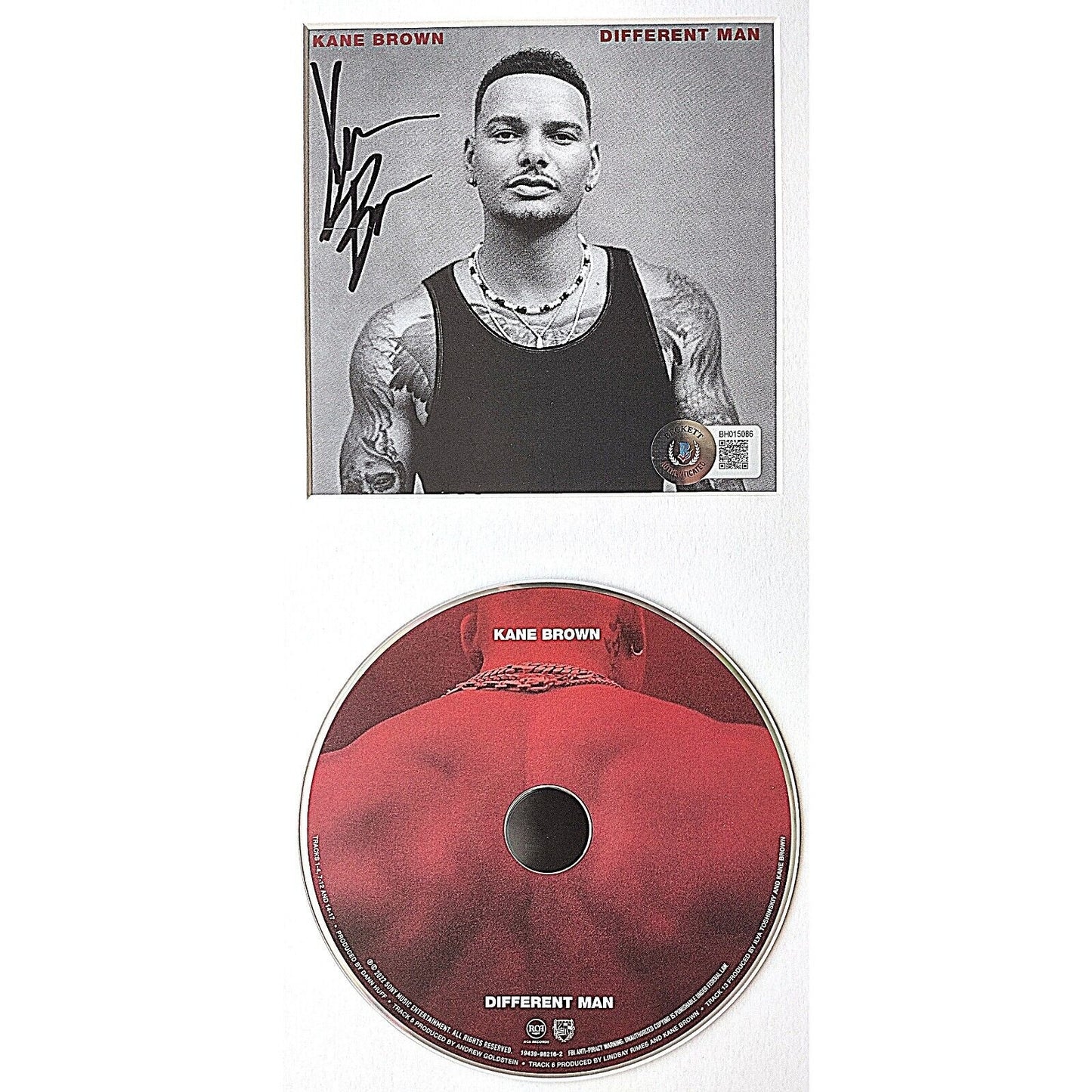 Music- Autographed- Kane Brown Signed Different Man CD Album Cover Framed Beckett Authentic Auto Front of Booklet and CD