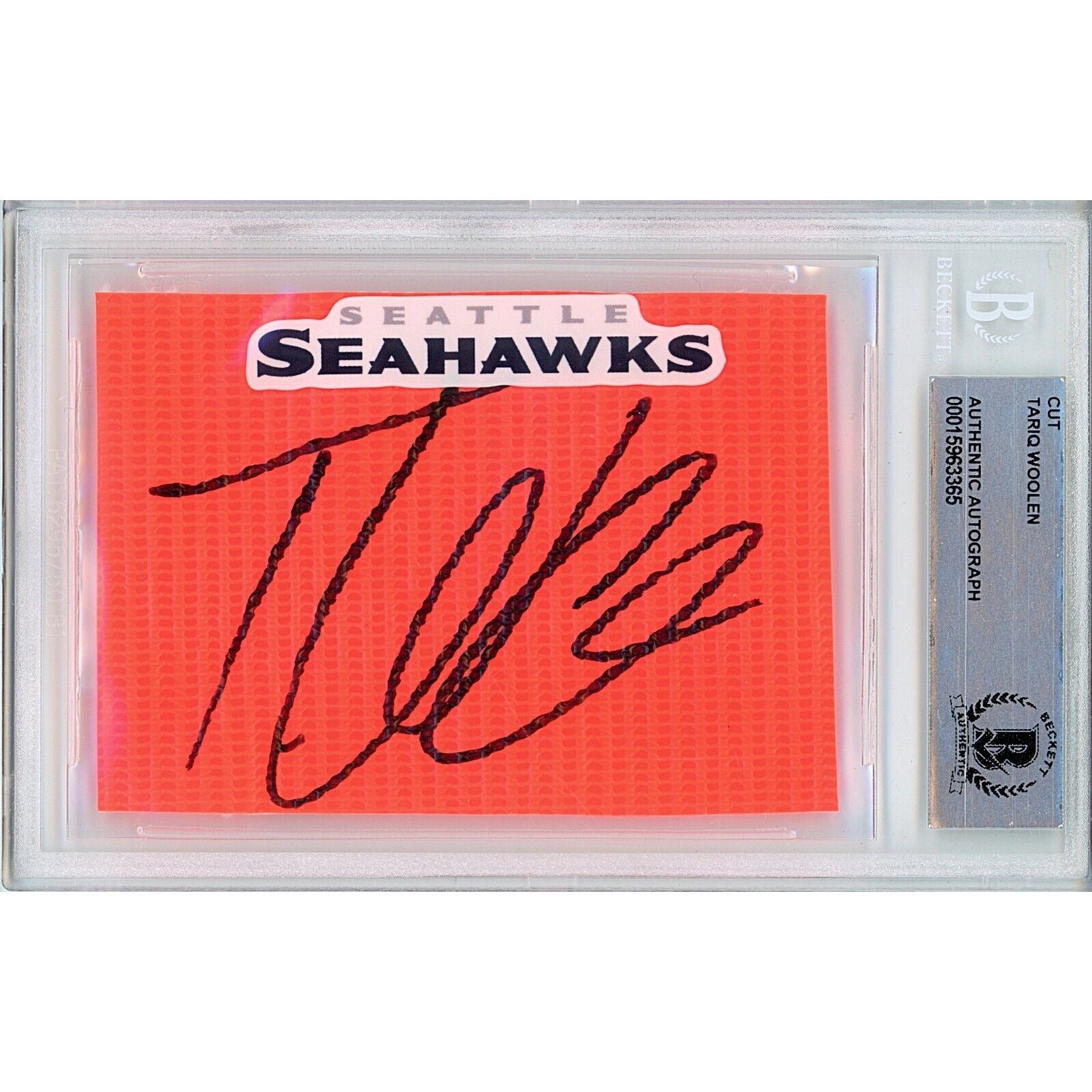 Tariq Woolen Seattle Seahawks autographed trading card – full view – Beckett COA