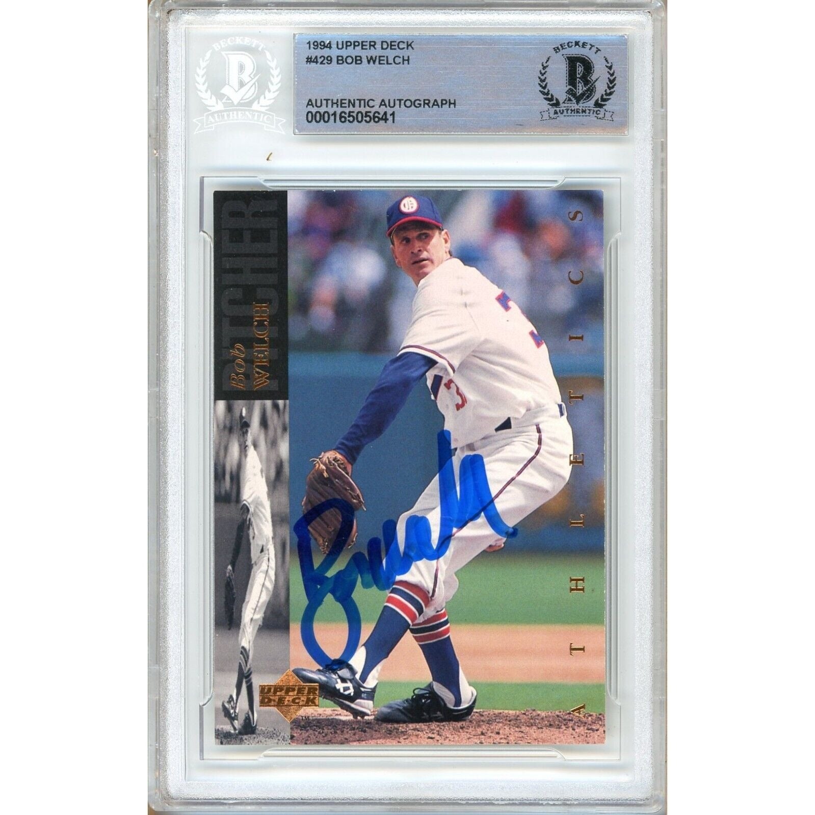1994 Upper Deck #429 Bob Welch Oakland Athletics Autographed Trading Card – Beckett BAS