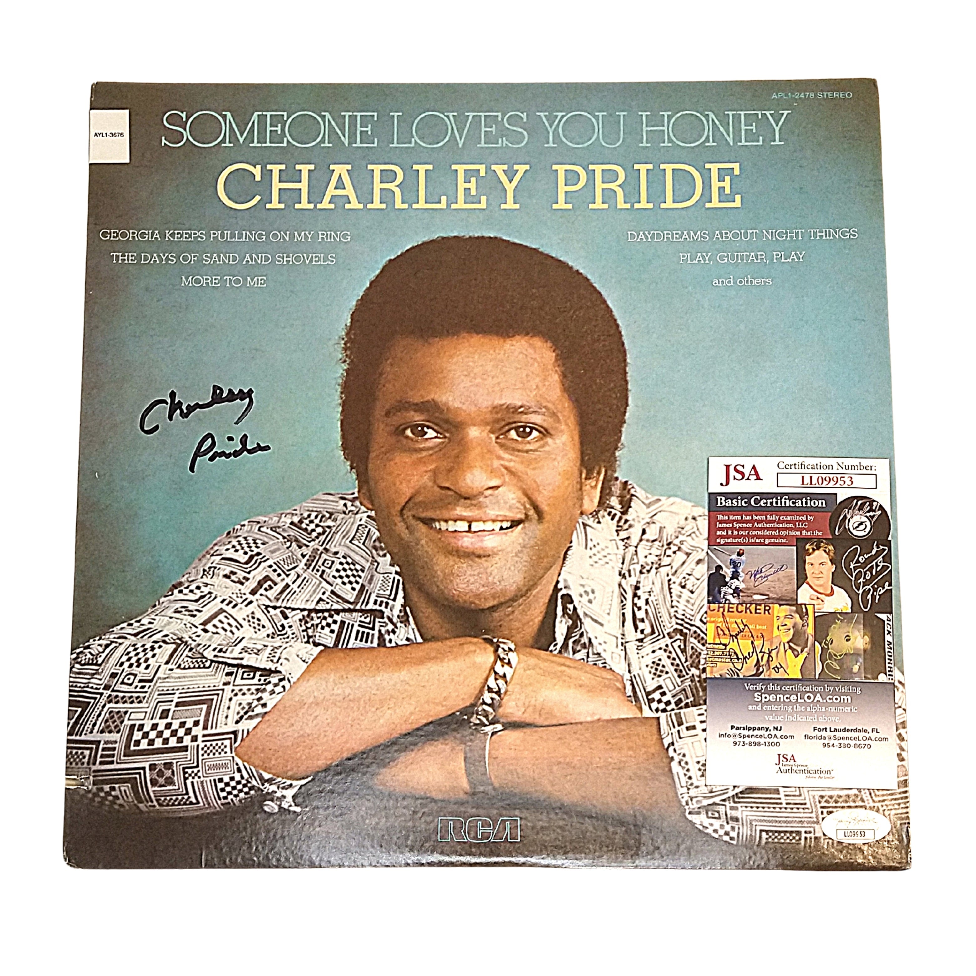 Charley Pride Autographed Somebody Loves Signed Vinyl JSA
