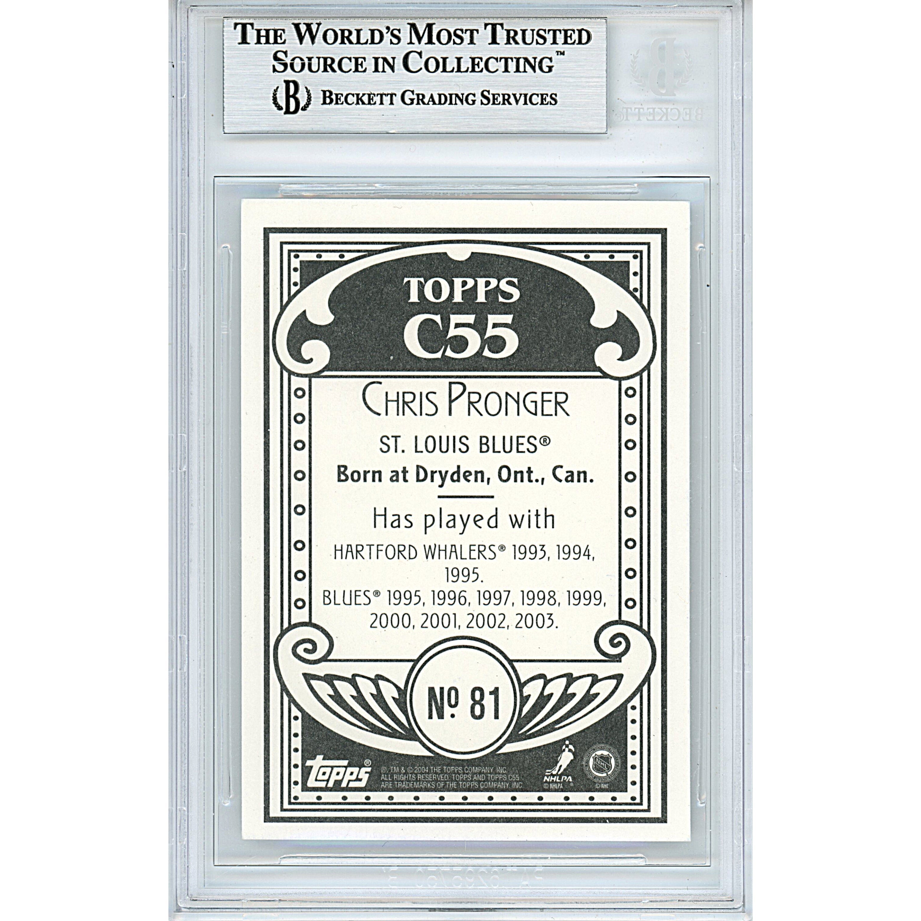 Chris Pronger St Louis Blues Signed Trading Card Beckett BAS