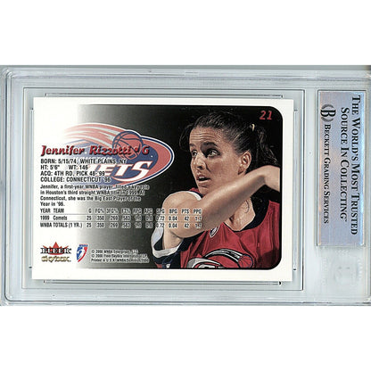 Basketballs- Autographed- Jennifer Rizzotti Houston Comets Signed 2000 Skybox Dominion WNBA Basketball Card Beckett Authentic Auto Slab Back