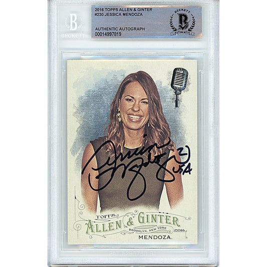 Summer Olympics- Autographed- Jessica Mendoza Team USA Softball Signed 2016 Topps Allen and Ginters Baseball Card Beckett Authentic Auto Slab Front