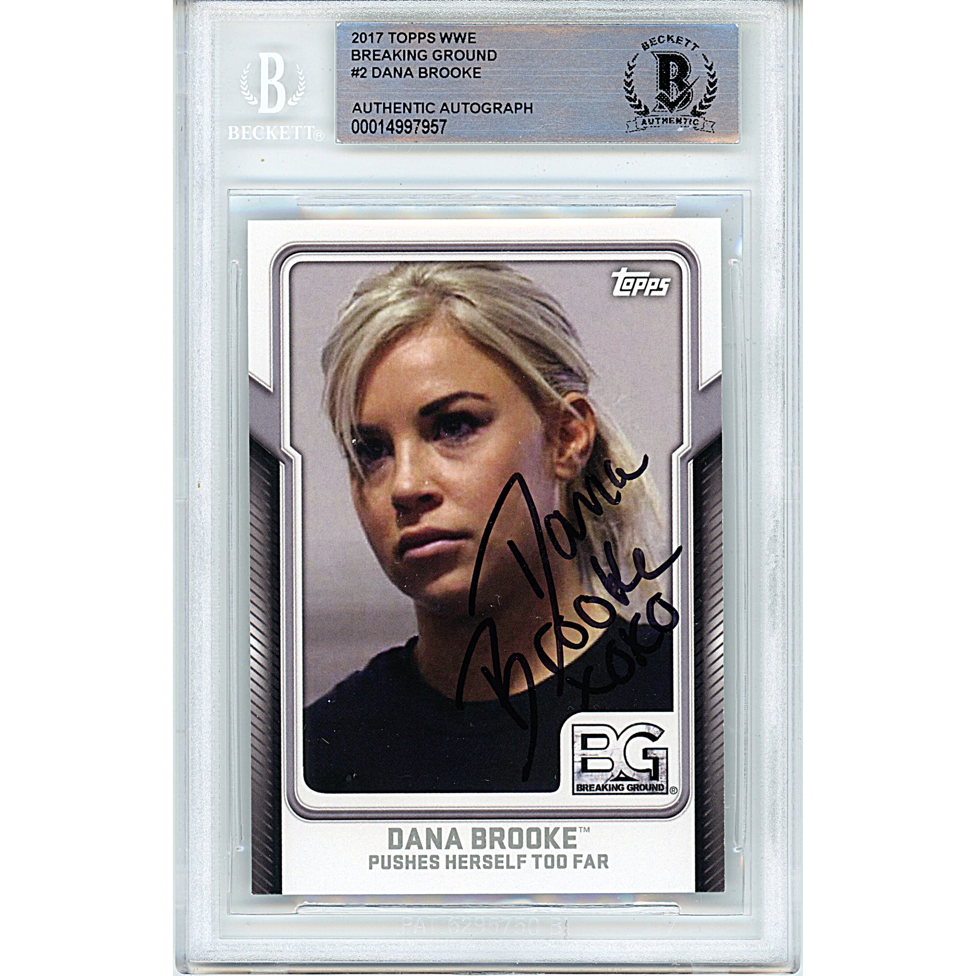 Dana Brooke Breaking Ground Autographed Trading Card Beckett BGS
