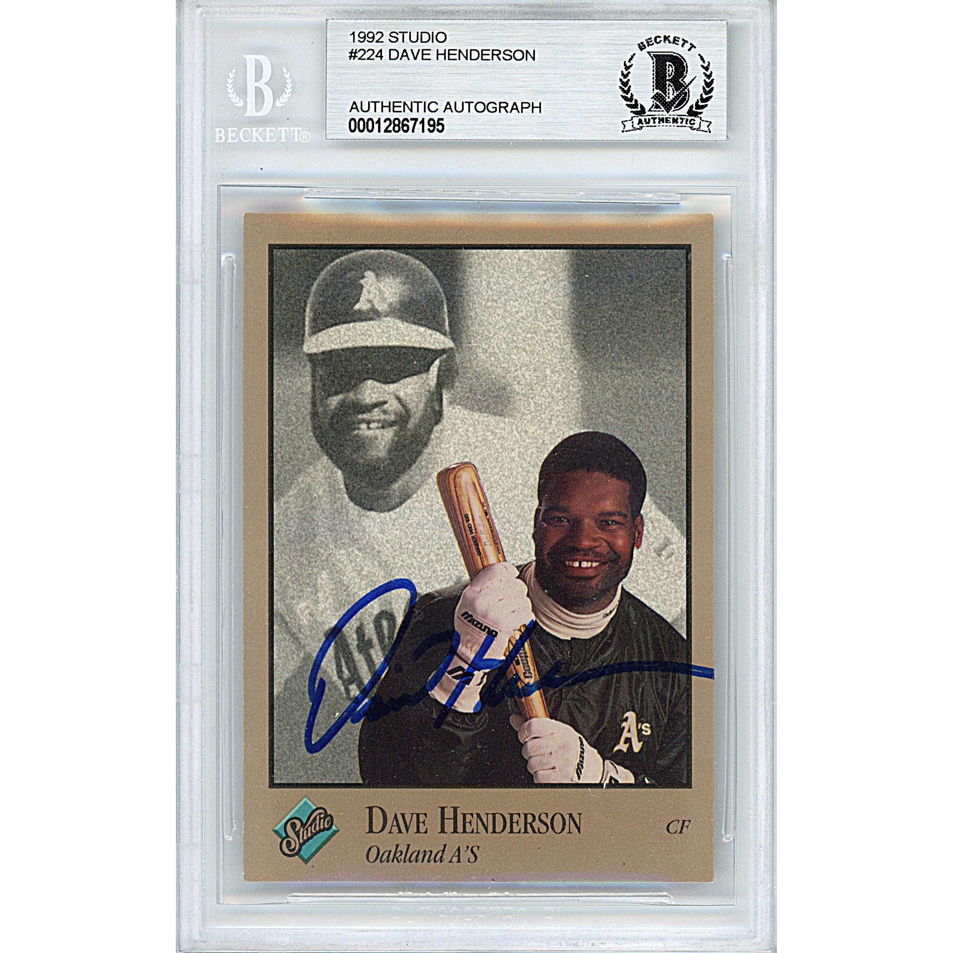 Dave Henderson Donruss Studio Autographed Trading Card Beckett BGS