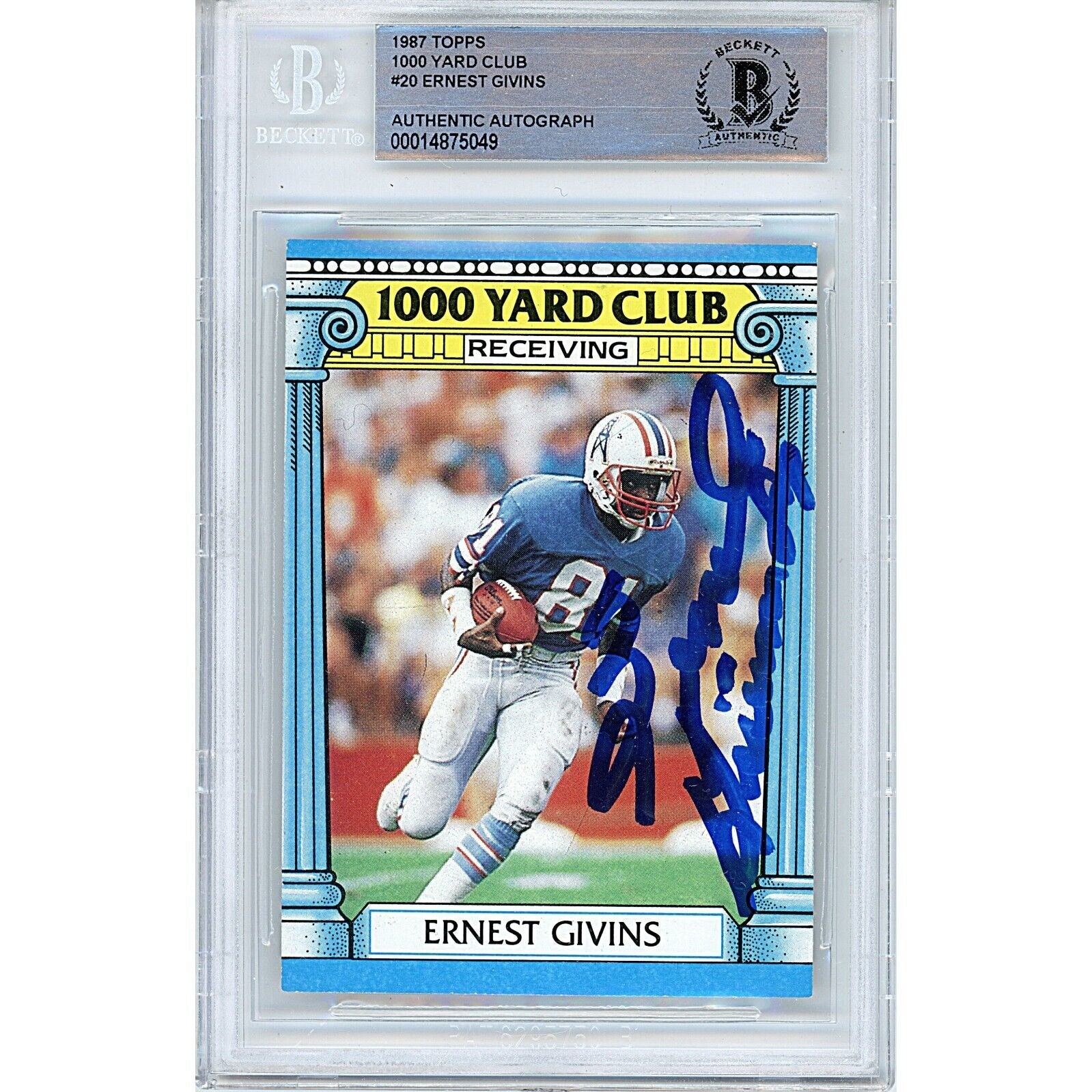 1987 Topps Ernest Givins Houston Oilers Autographed Trading Card – Beckett BAS