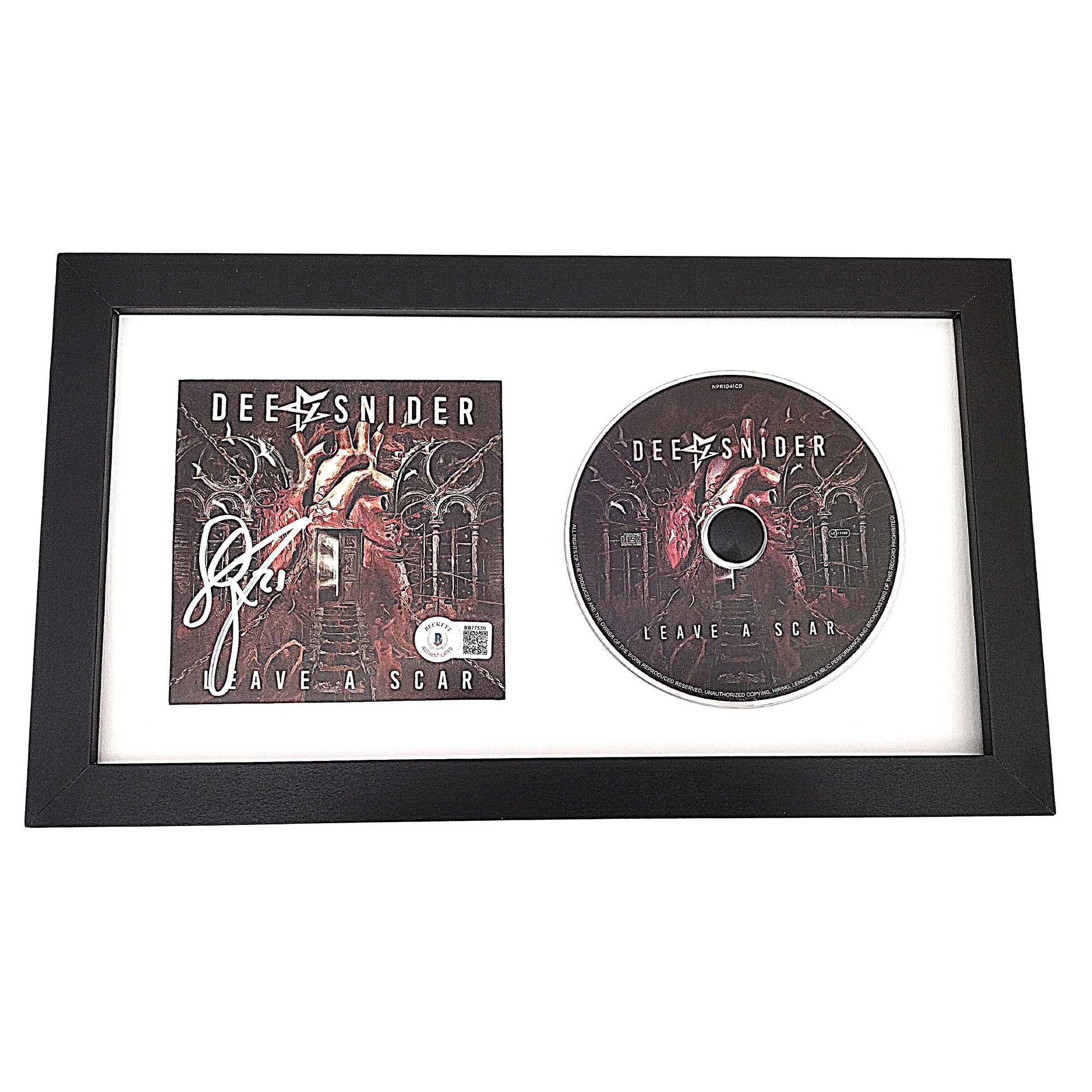 Music- Autographed- Dee Snider Signed Leave A Scar Framed and Matted CD Cover Beckett BAS Authentication 202