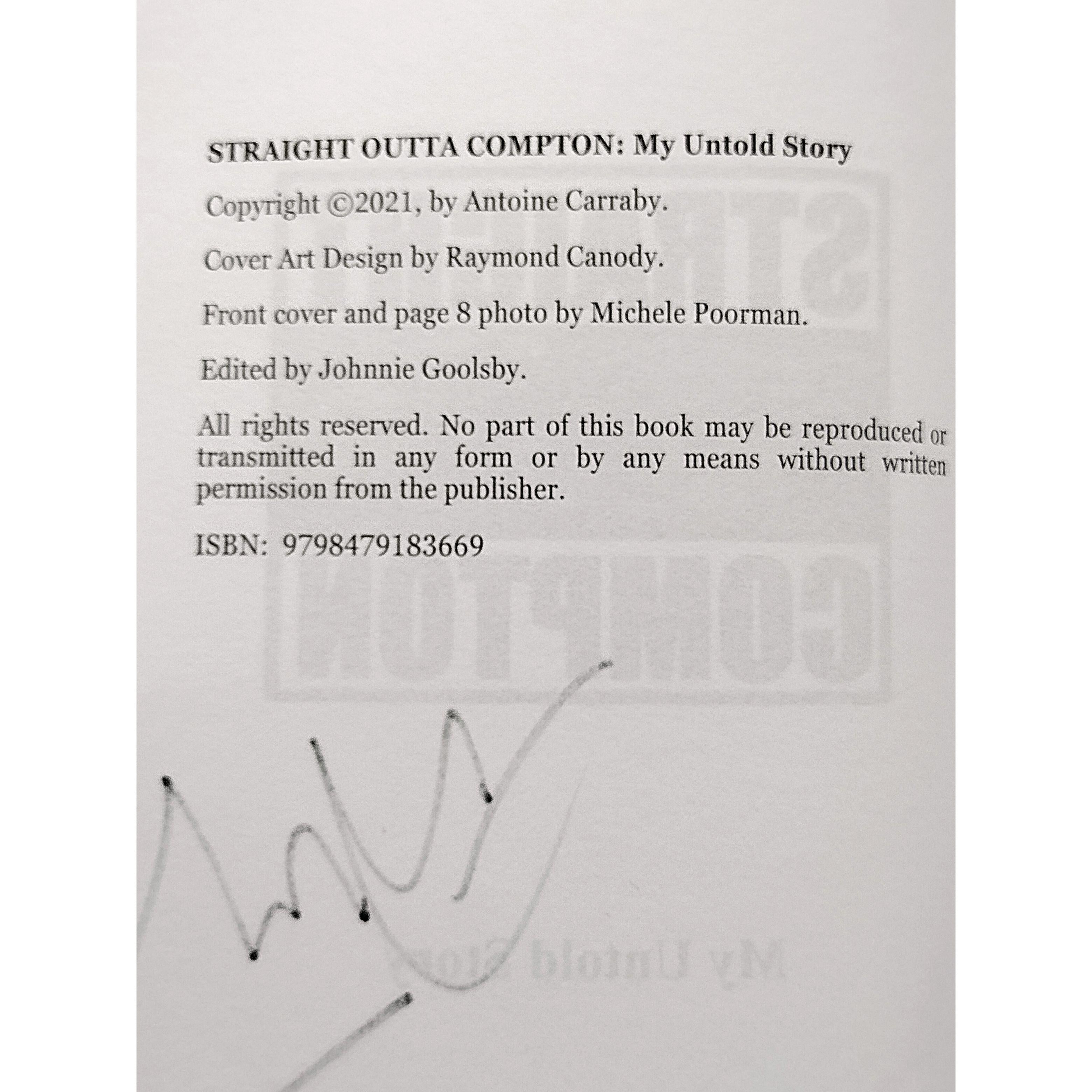 DJ Yella Of Nwa signed photo – signature close-up – Beckett COA