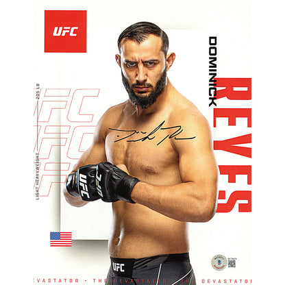 UFC- Autographed- Dominick Reyes Signed UFC 8.5x11 Inch Promotional Photo Beckett Certified Authentic 101a