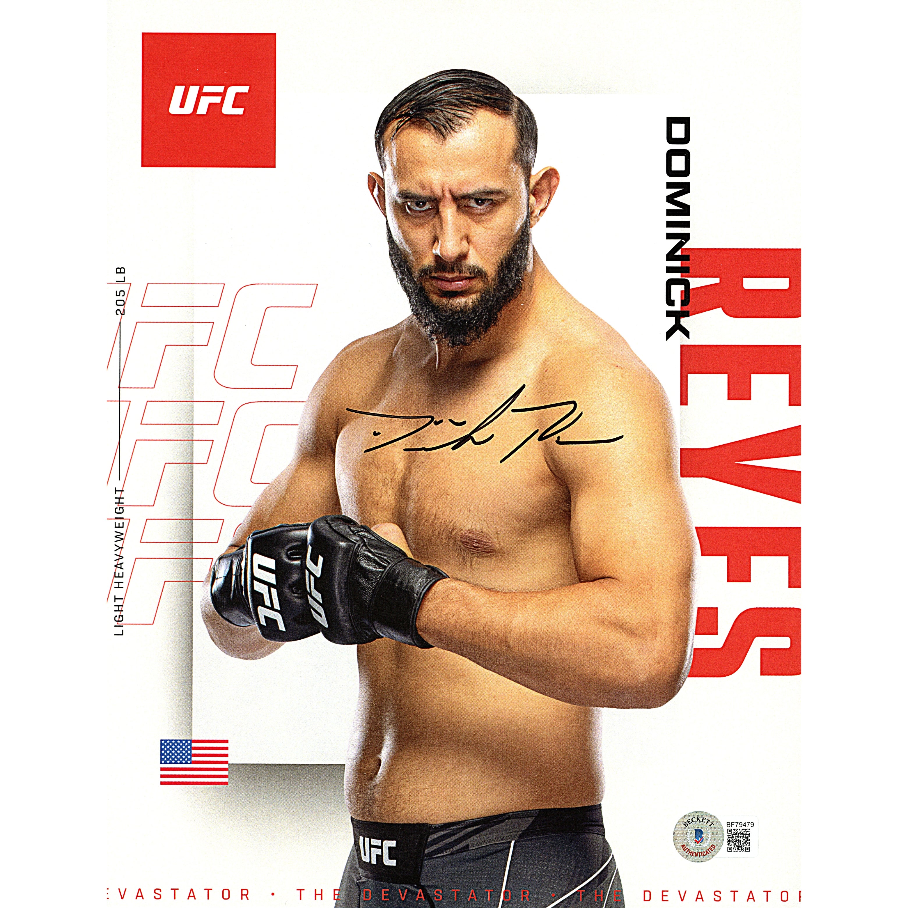 Dominick Reyes Autographed Trading Card Beckett BAS