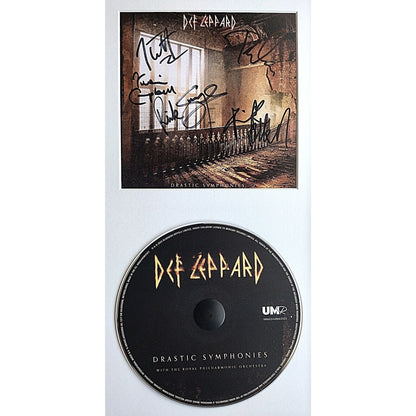 Music- Autographed- Def Leppard Signed Drastic Symphonies Album CD Cover Framed Beckett COA Authentic Front Booklet and Disc