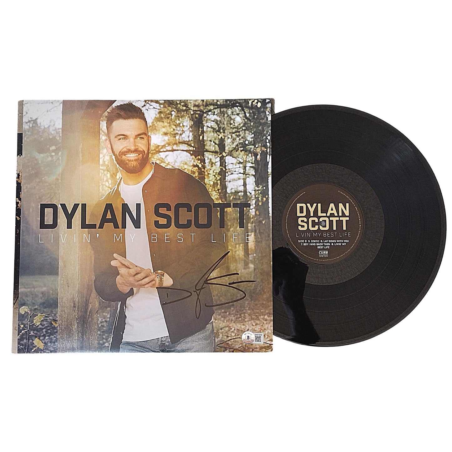 Music- Autographed- Dylan Scott Signed Livin' My Best Life Vinyl Record Album Cover Beckett Authentication 101