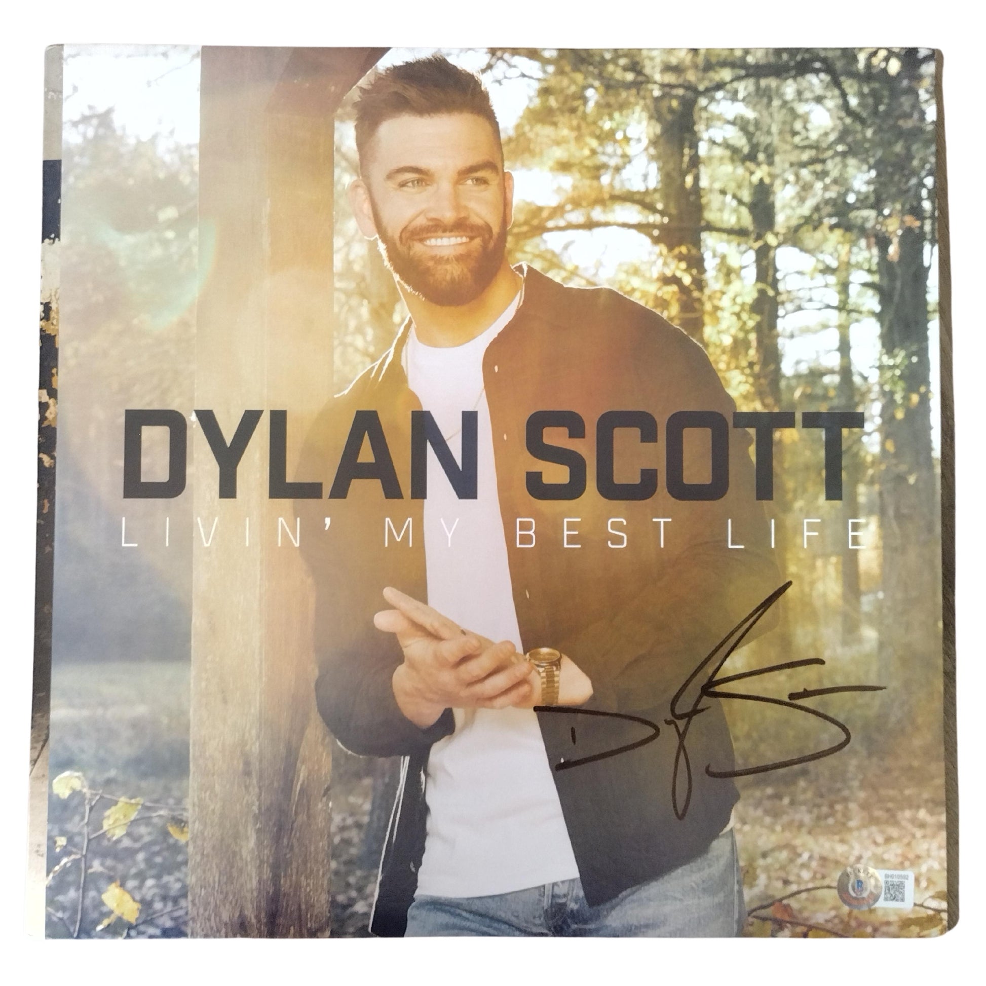 Music- Autographed- Dylan Scott Signed Livin' My Best Life Vinyl Record Album Cover Beckett Authentication 102