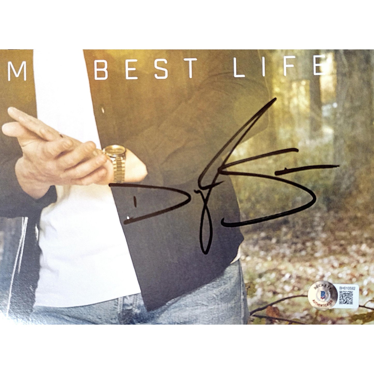 Music- Autographed- Dylan Scott Signed Livin' My Best Life Vinyl Record Album Cover Beckett Authentication 104